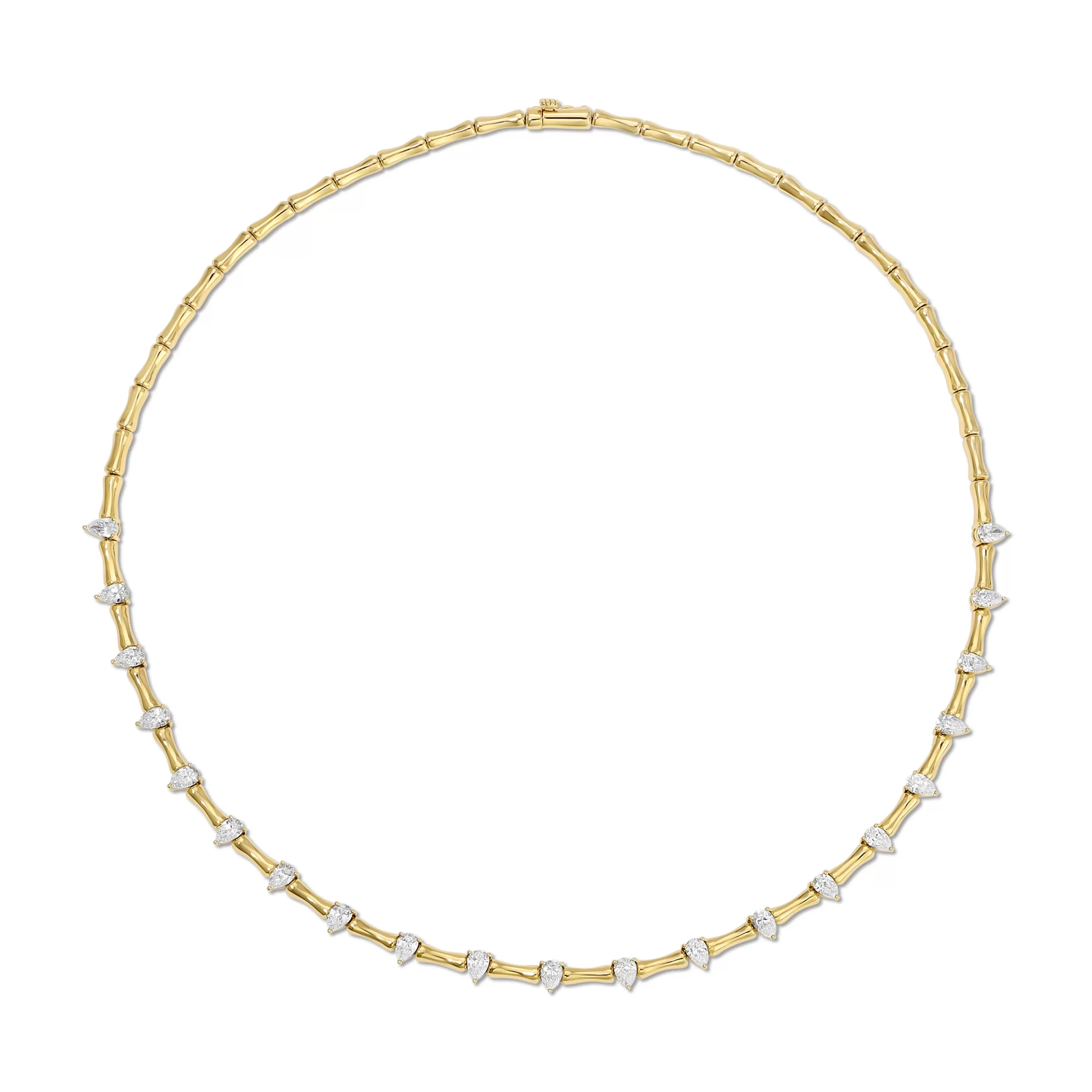 Anita Ko BAMBOO CHOKER WITH PEAR DIAMONDS