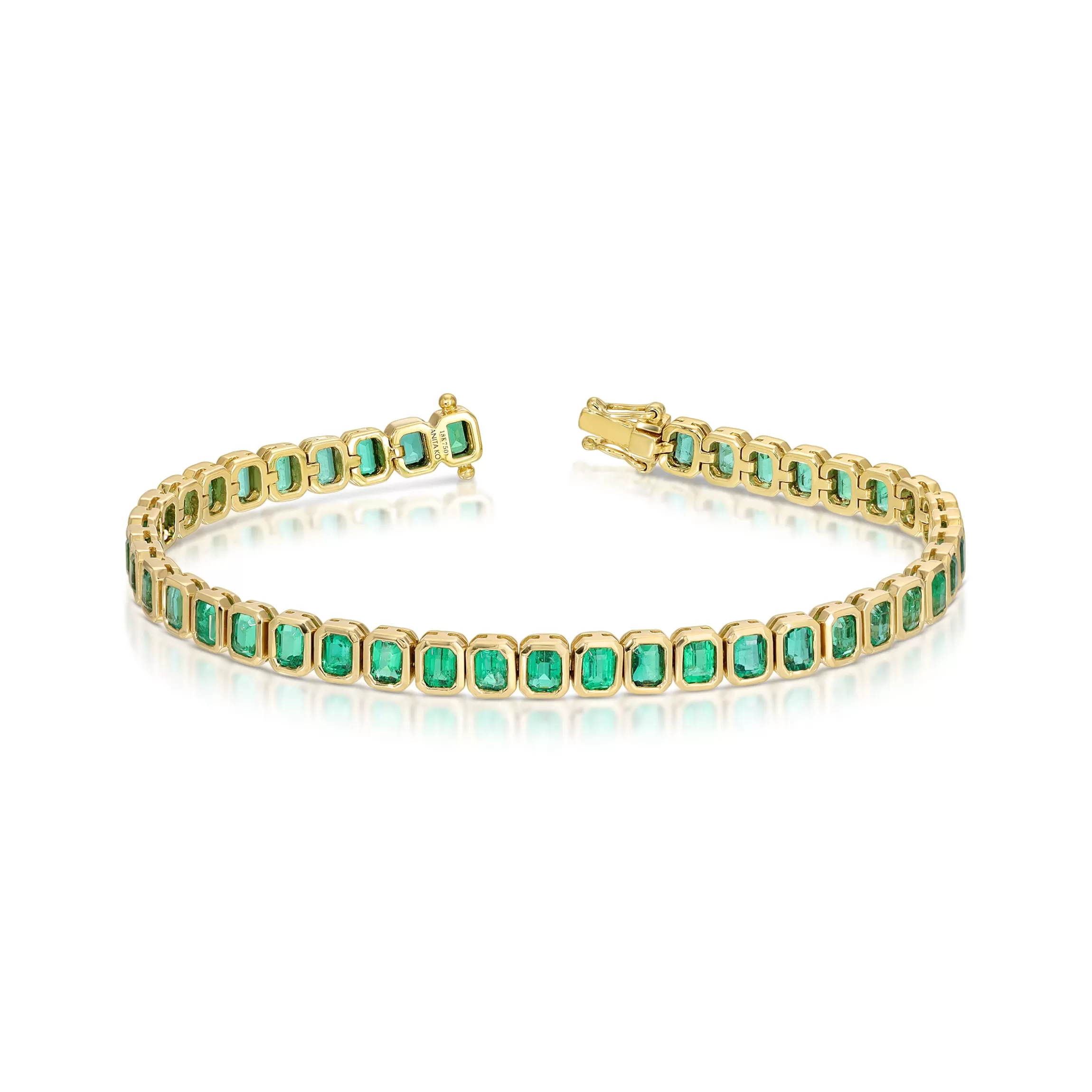 Anita Ko BEZELED EMERALD CUT EMERALD BRACELET