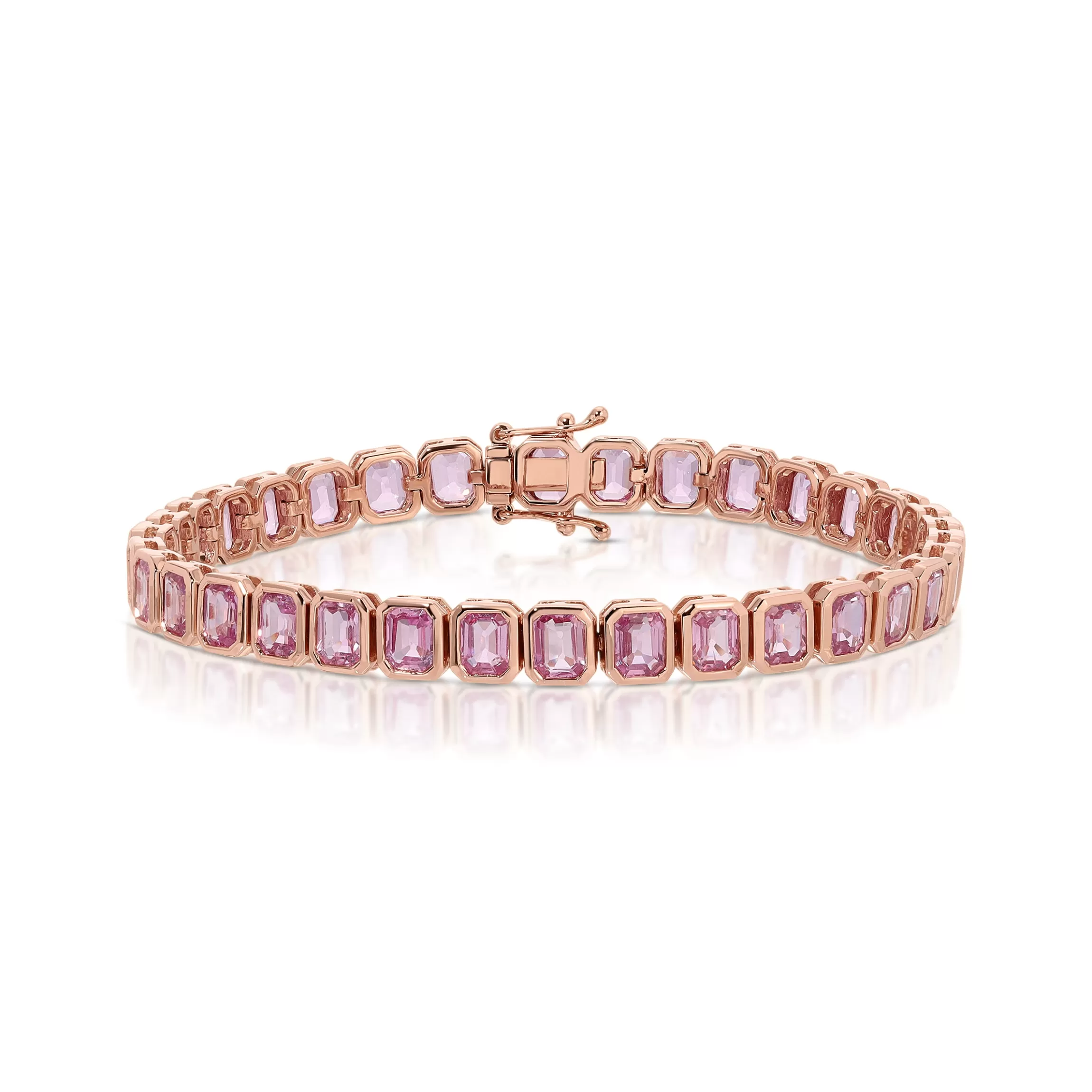 Anita Ko BEZELED EMERALD CUT PINK SAPPHIRE BRACELET