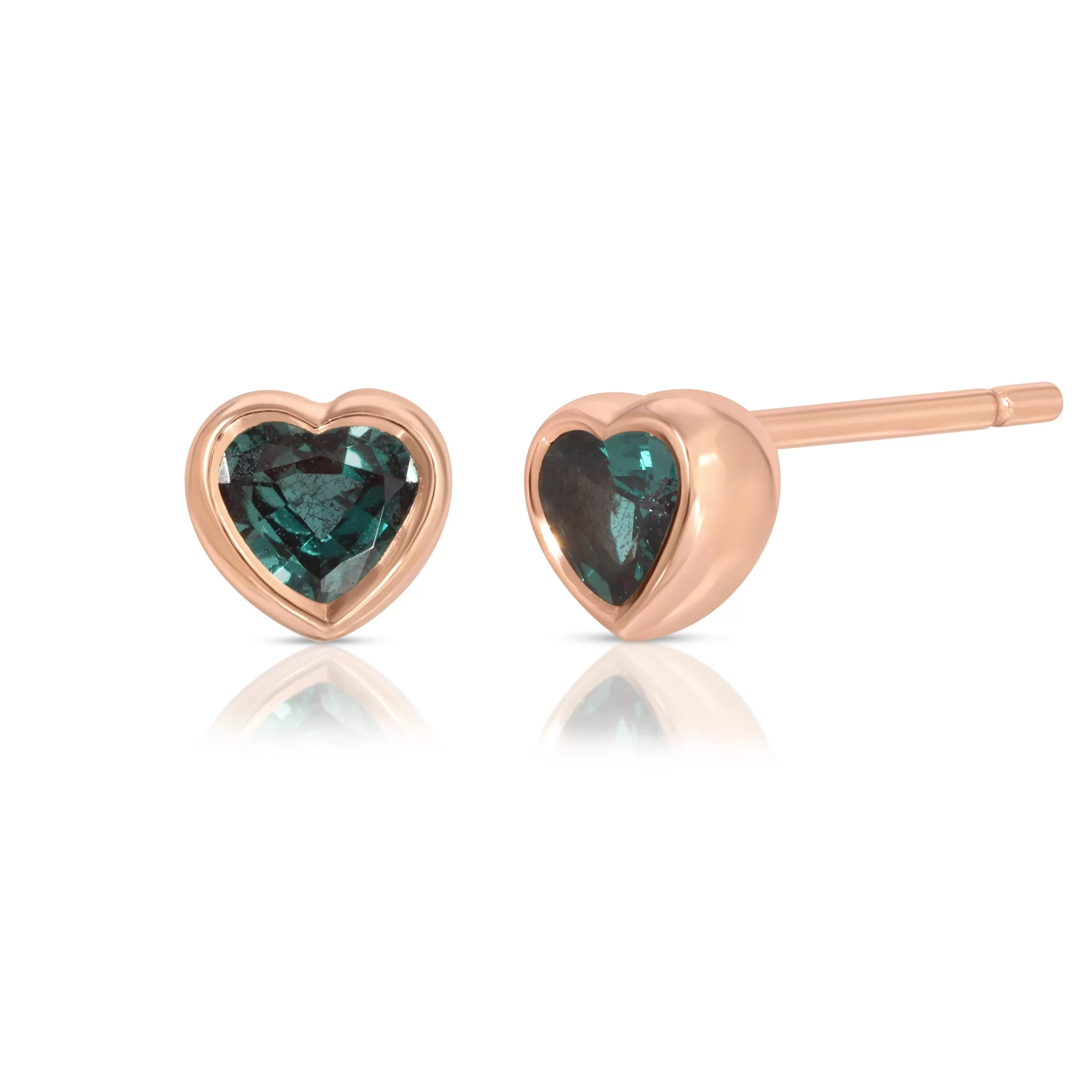 Anita Ko BEZELED HEART ALEXANDRITE STUDS