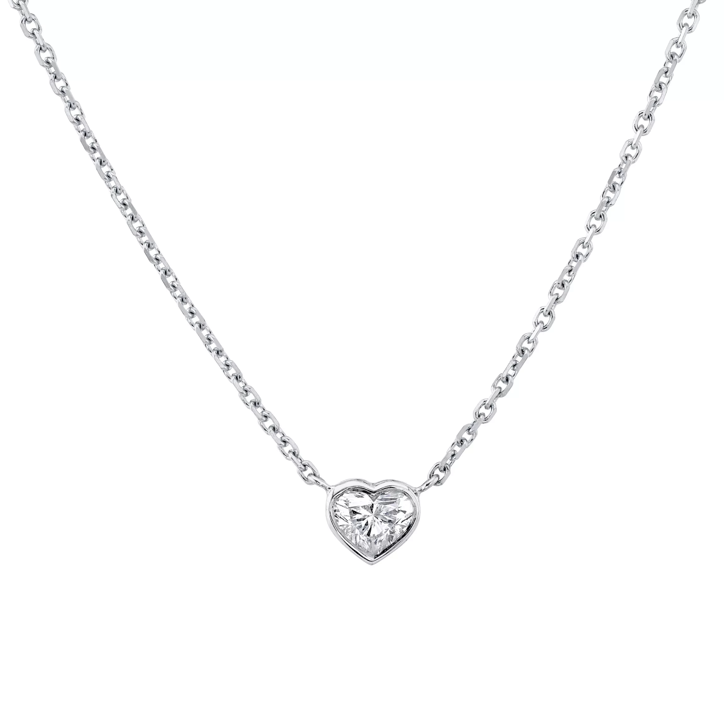 Anita Ko BEZELED HEART DIAMOND PENDANT .30