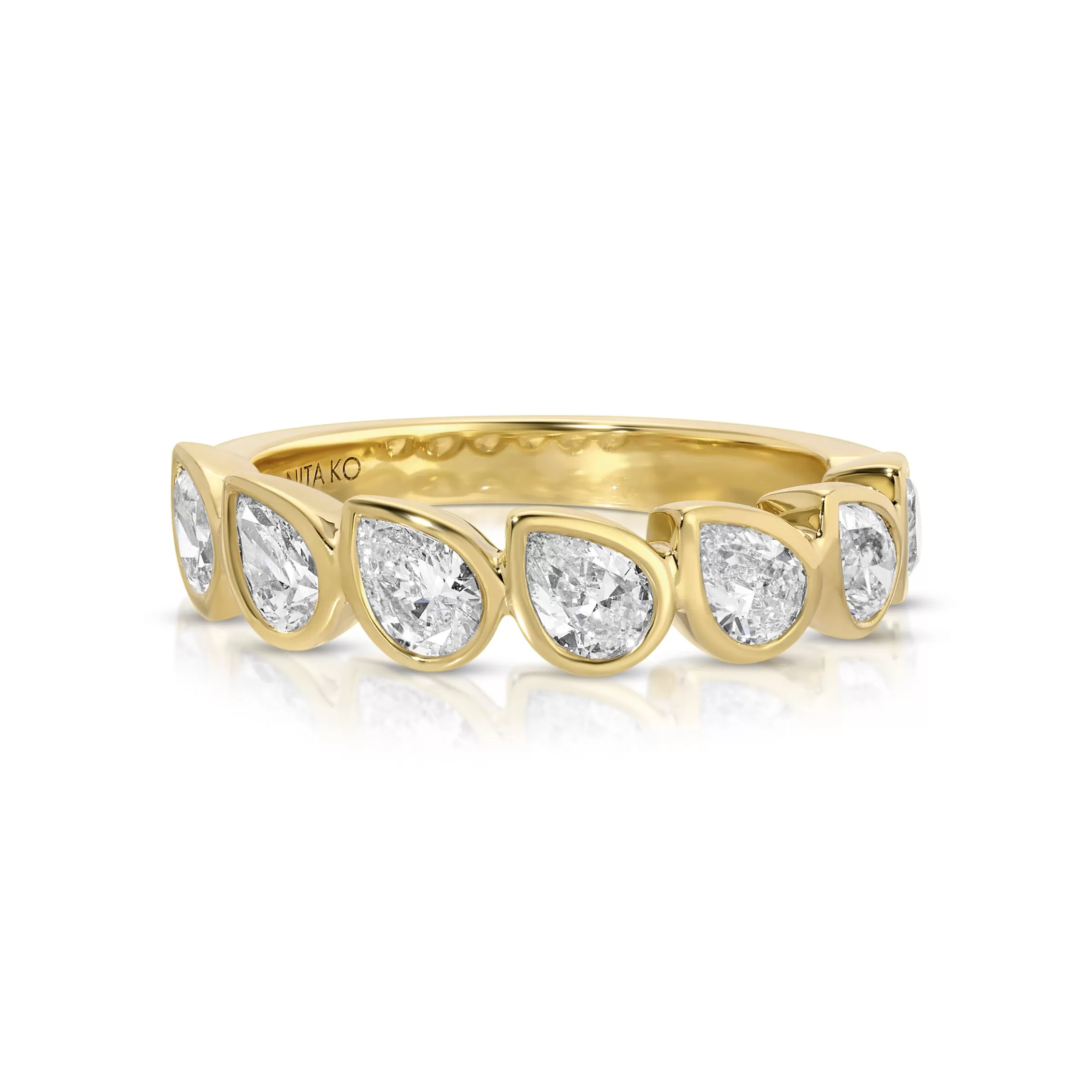 Anita Ko BEZELED PEAR DIAMOND DEMI-ETERNITY BAND