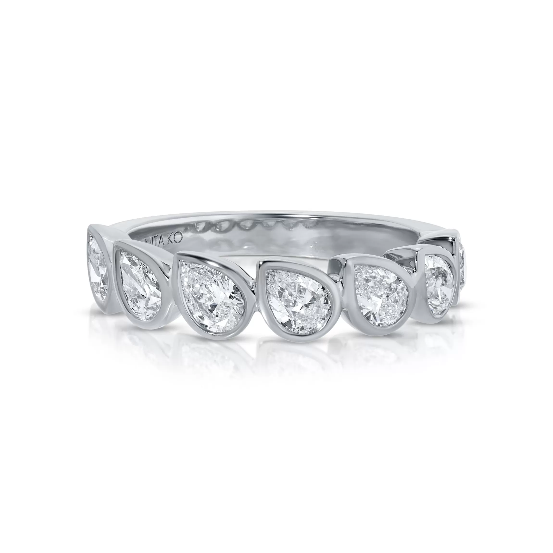 Anita Ko BEZELED PEAR DIAMOND DEMI-ETERNITY BAND