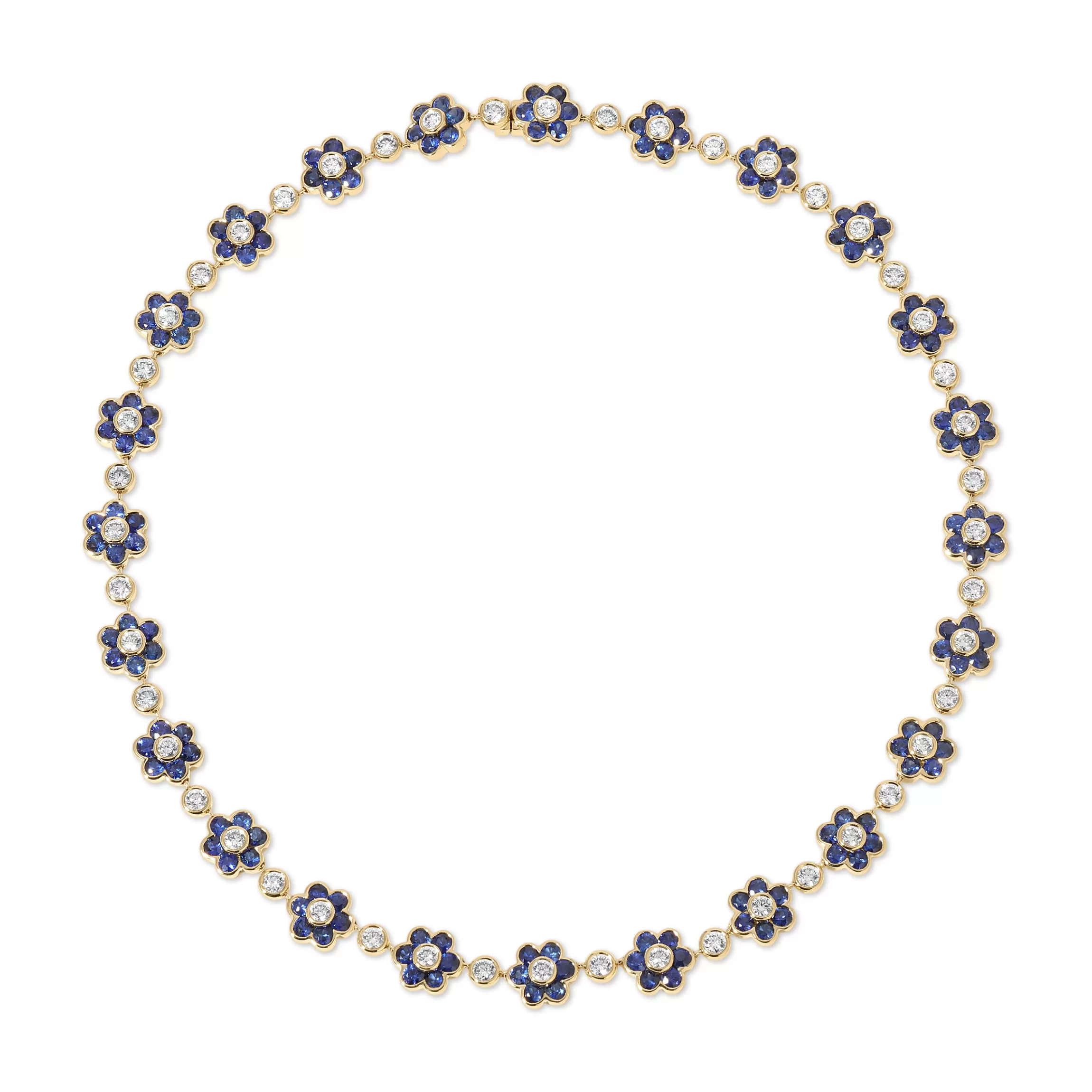 Anita Ko BLUE SAPPHIRE AND DIAMOND FLORA CHOKER