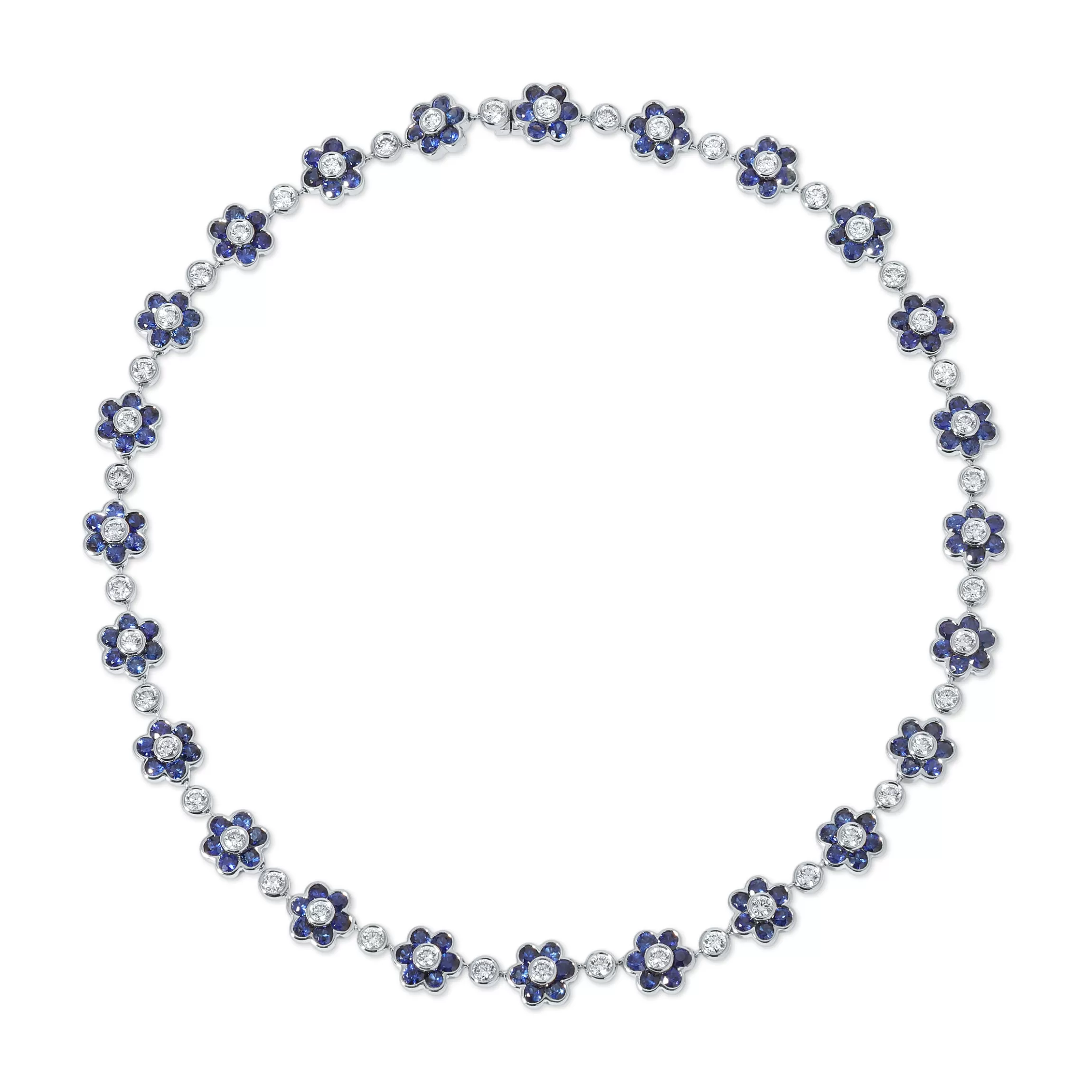 Anita Ko BLUE SAPPHIRE AND DIAMOND FLORA CHOKER