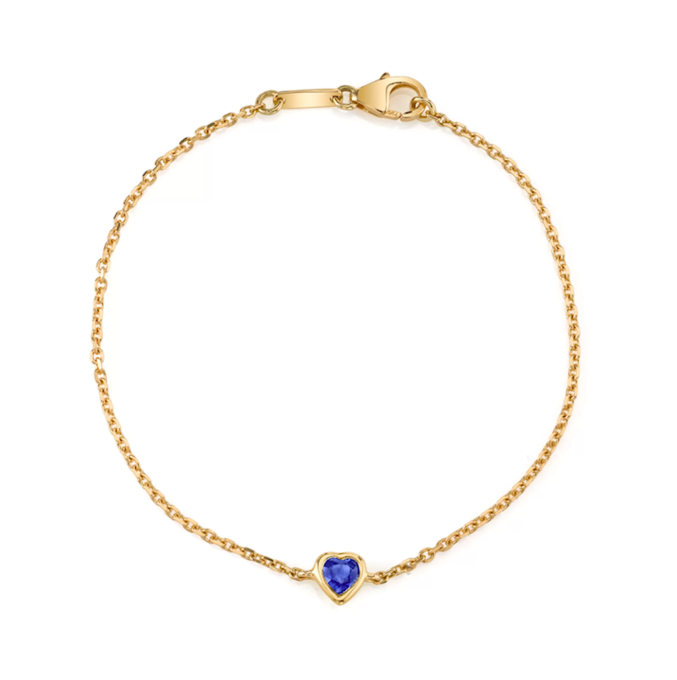 Anita Ko BLUE SAPPHIRE HEART CHAIN BRACELET