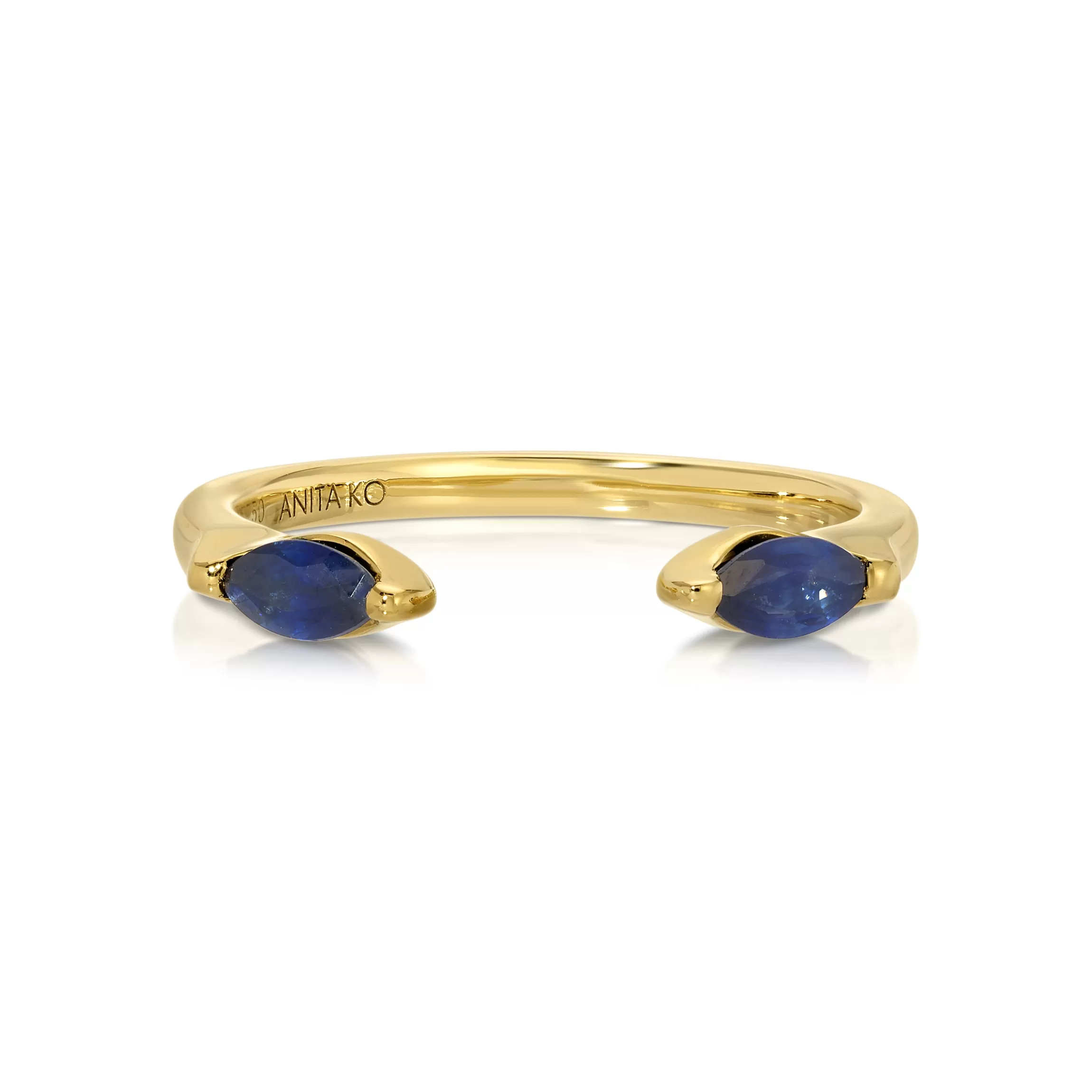 Anita Ko BLUE SAPPHIRE MARQUISE ORBIT RING