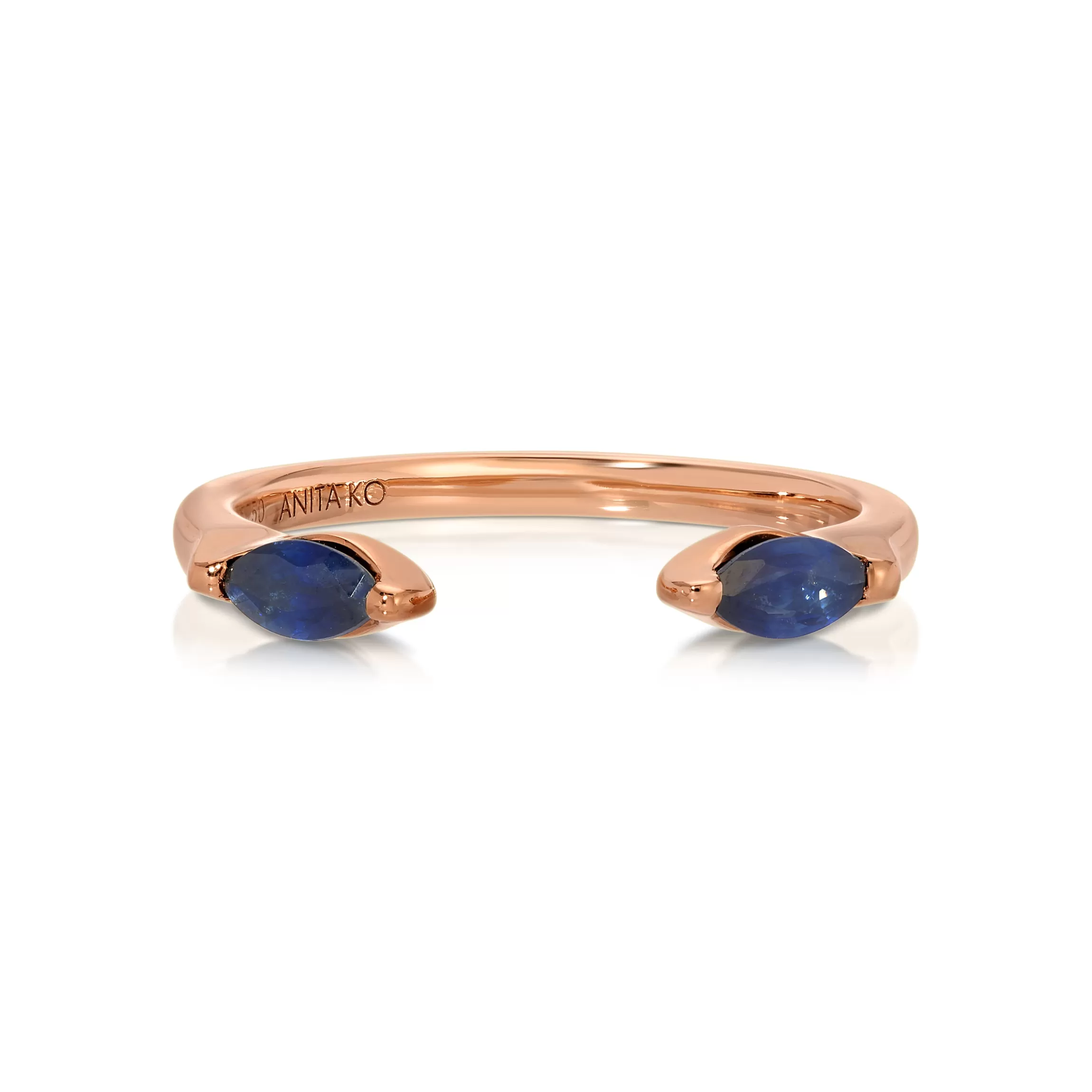 Anita Ko BLUE SAPPHIRE MARQUISE ORBIT RING