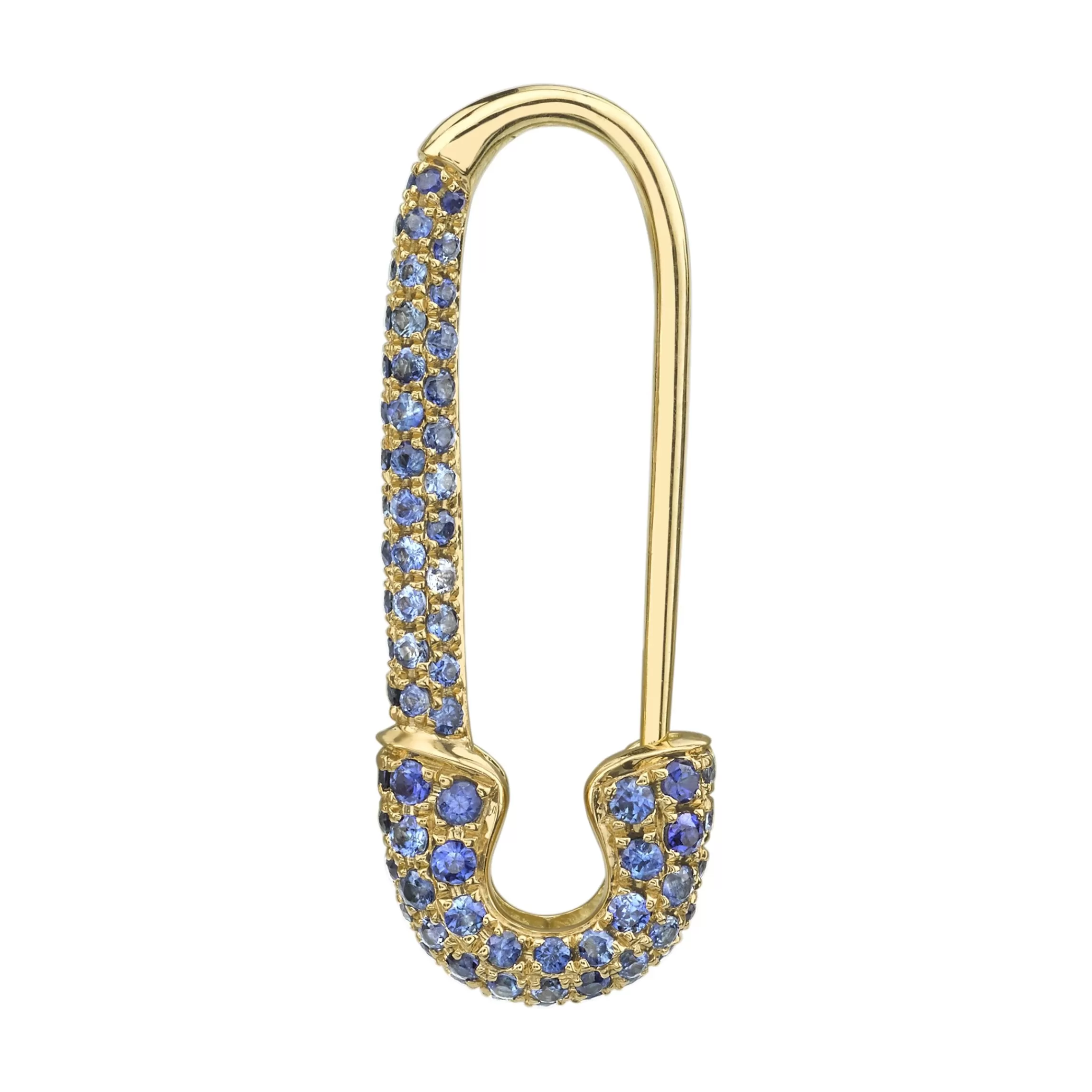 Anita Ko BLUE SAPPHIRE SAFETY PIN EARRING