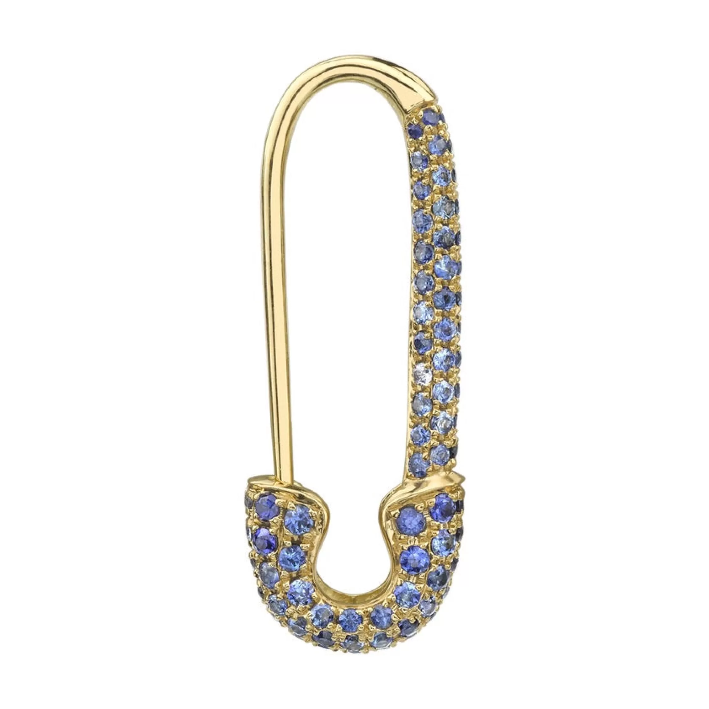 Anita Ko BLUE SAPPHIRE SAFETY PIN EARRING