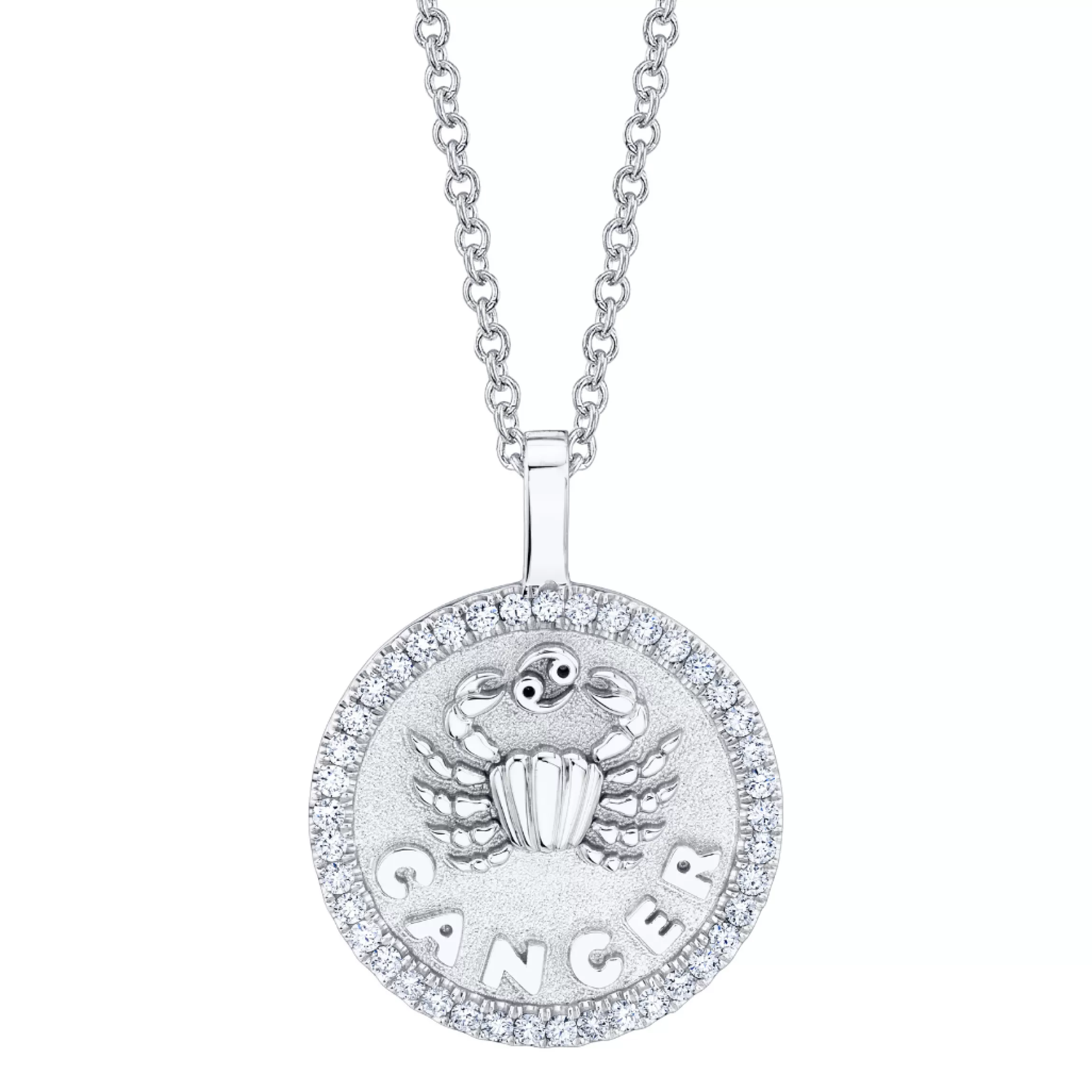 Anita Ko CANCER ZODIAC COIN PENDANT WITH DIAMOND FRAME