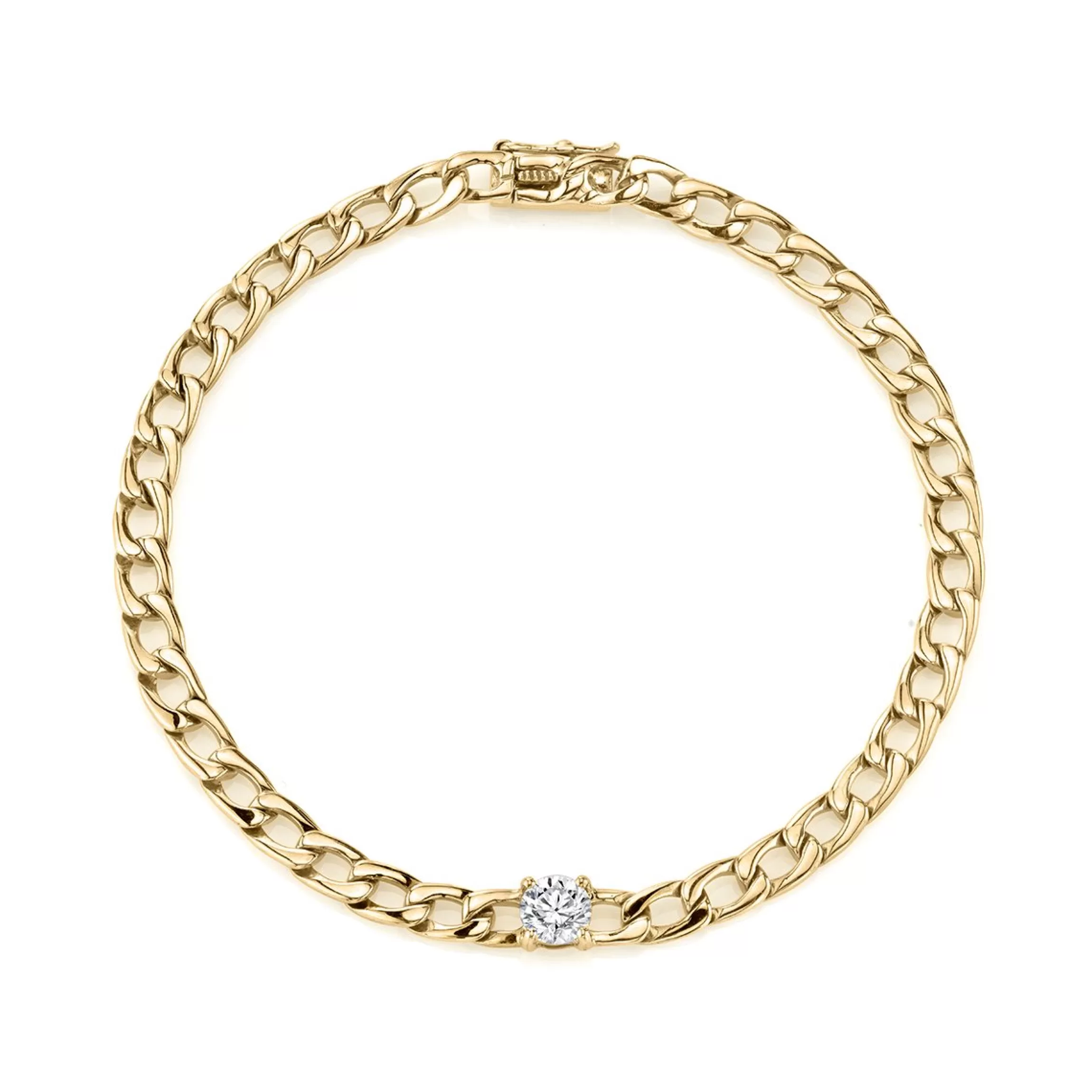 Anita Ko CHAIN BRACELET WITH ROUND DIAMOND CENTER