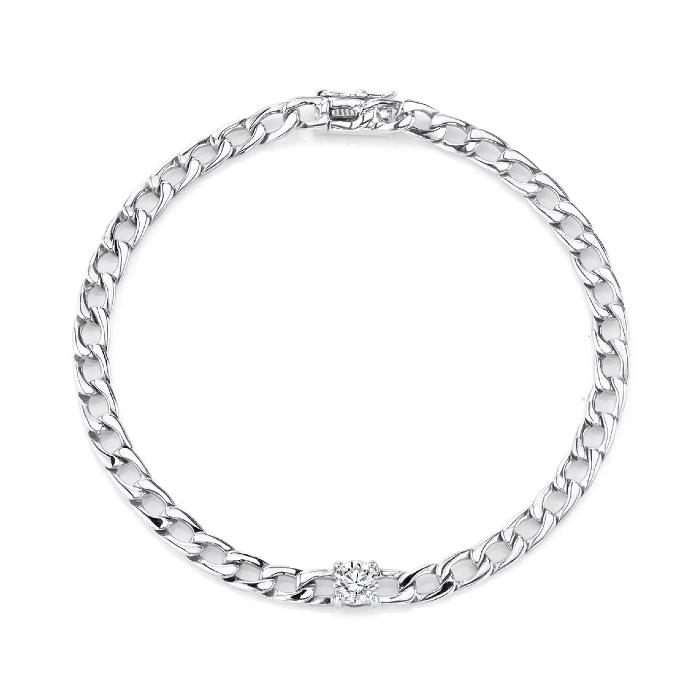 Anita Ko CHAIN BRACELET WITH ROUND DIAMOND CENTER