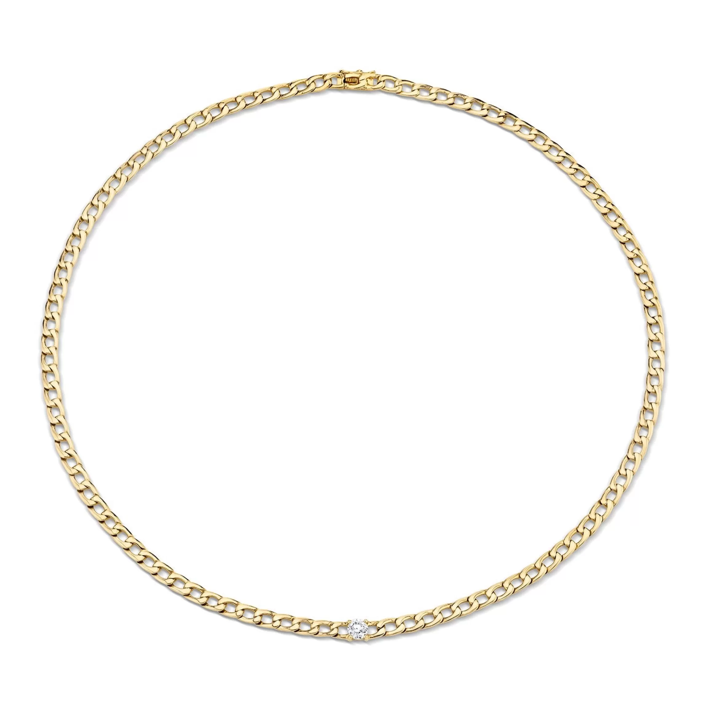 Anita Ko CHAIN LINK CHOKER WITH ROUND DIAMOND CENTER