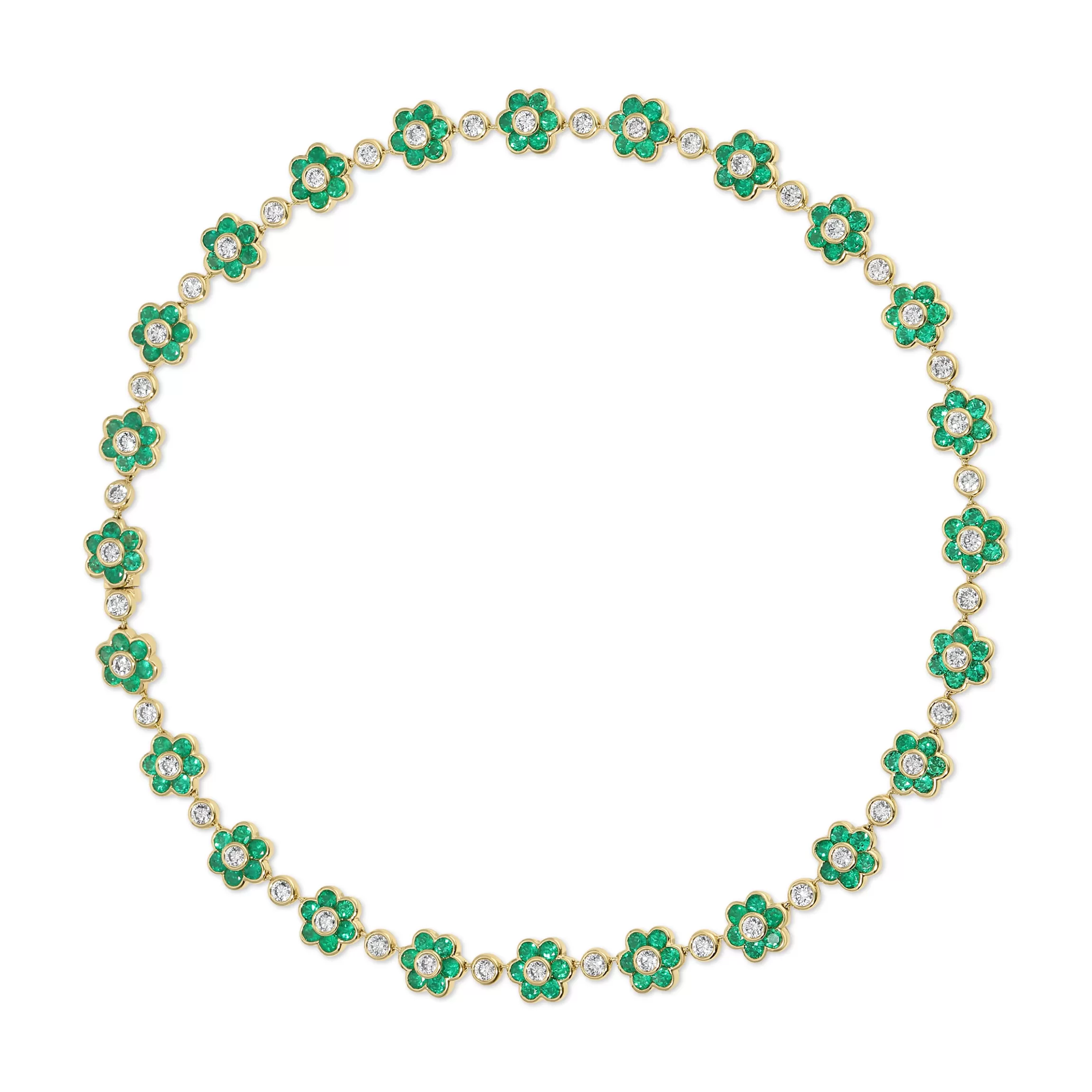 Anita Ko COLOMBIAN EMERALD AND DIAMOND FLORA CHOKER