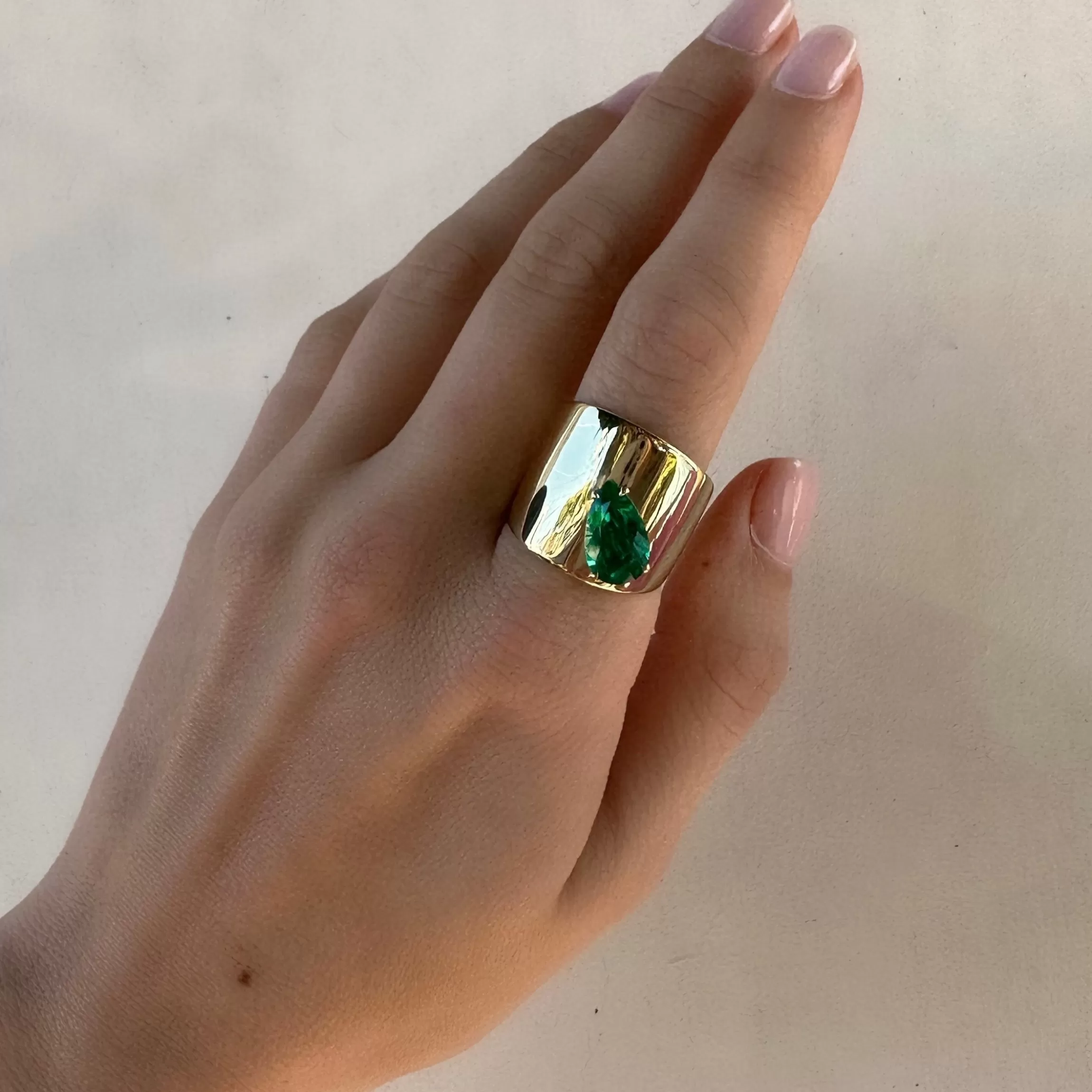 Anita Ko COLOMBIAN PEAR EMERALD GALAXY RING