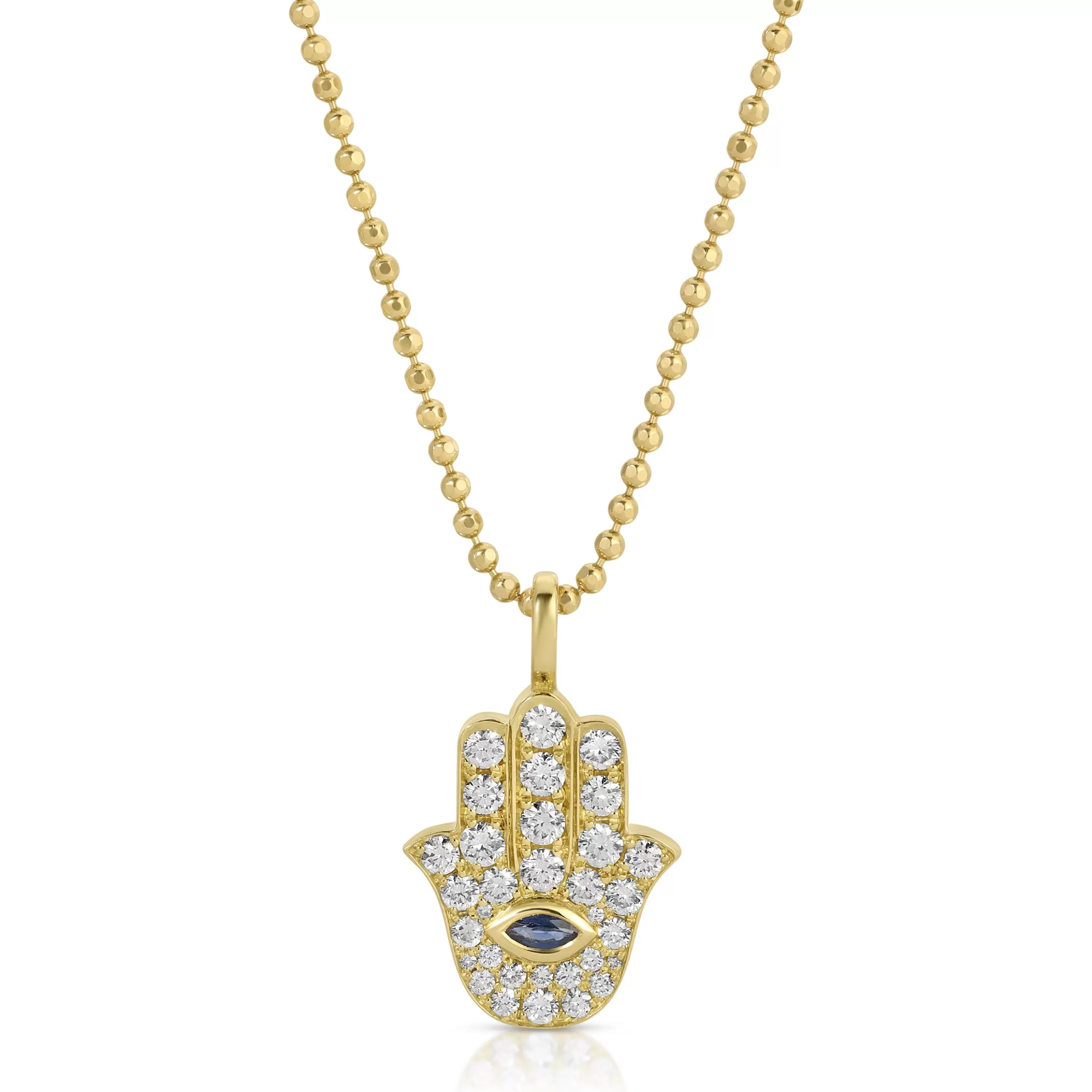 Anita Ko DIAMOND AND BLUE SAPPHIRE HAMSA PENDANT