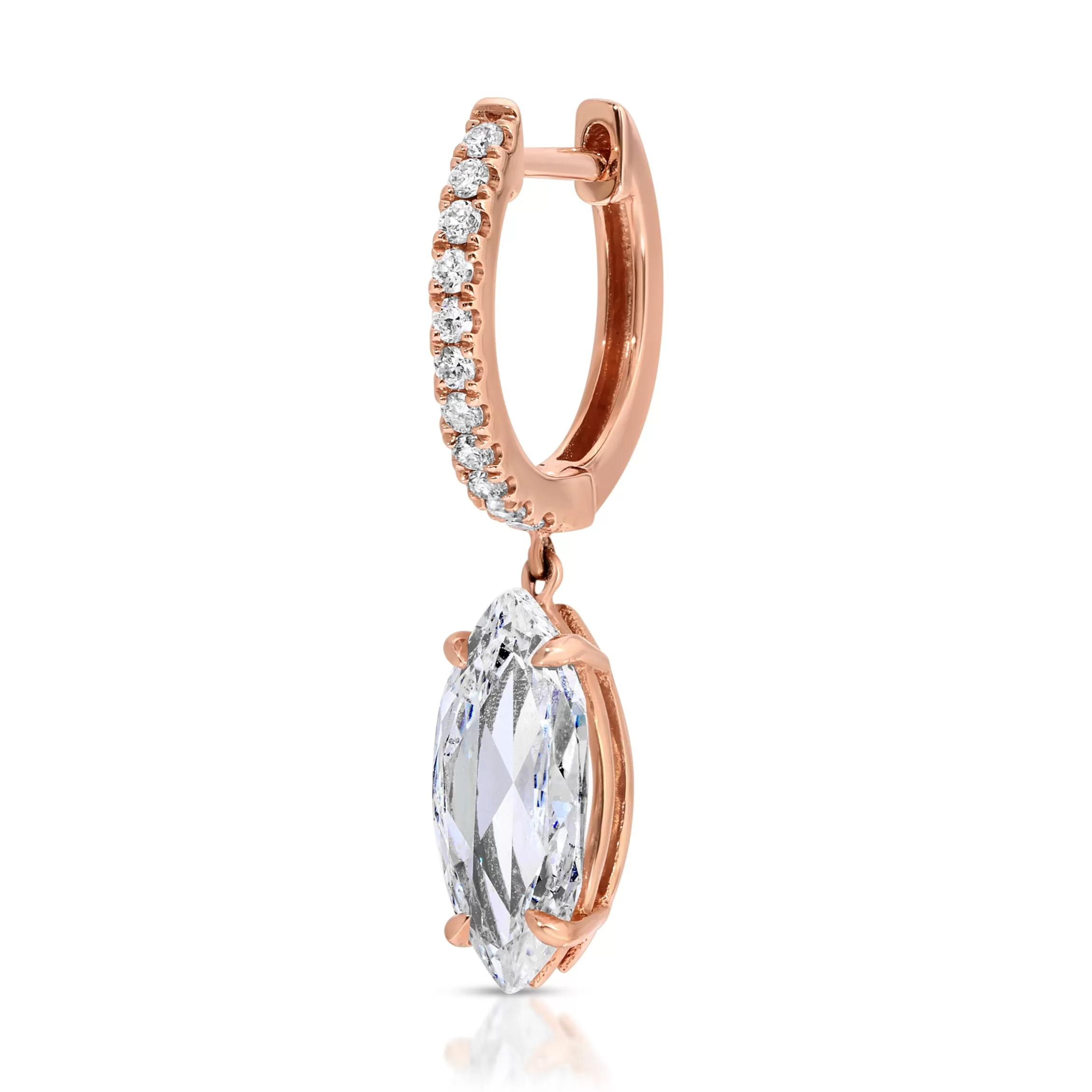 Anita Ko DIAMOND HUGGIE WITH ROSE CUT MARQUISE DIAMOND DROP .97