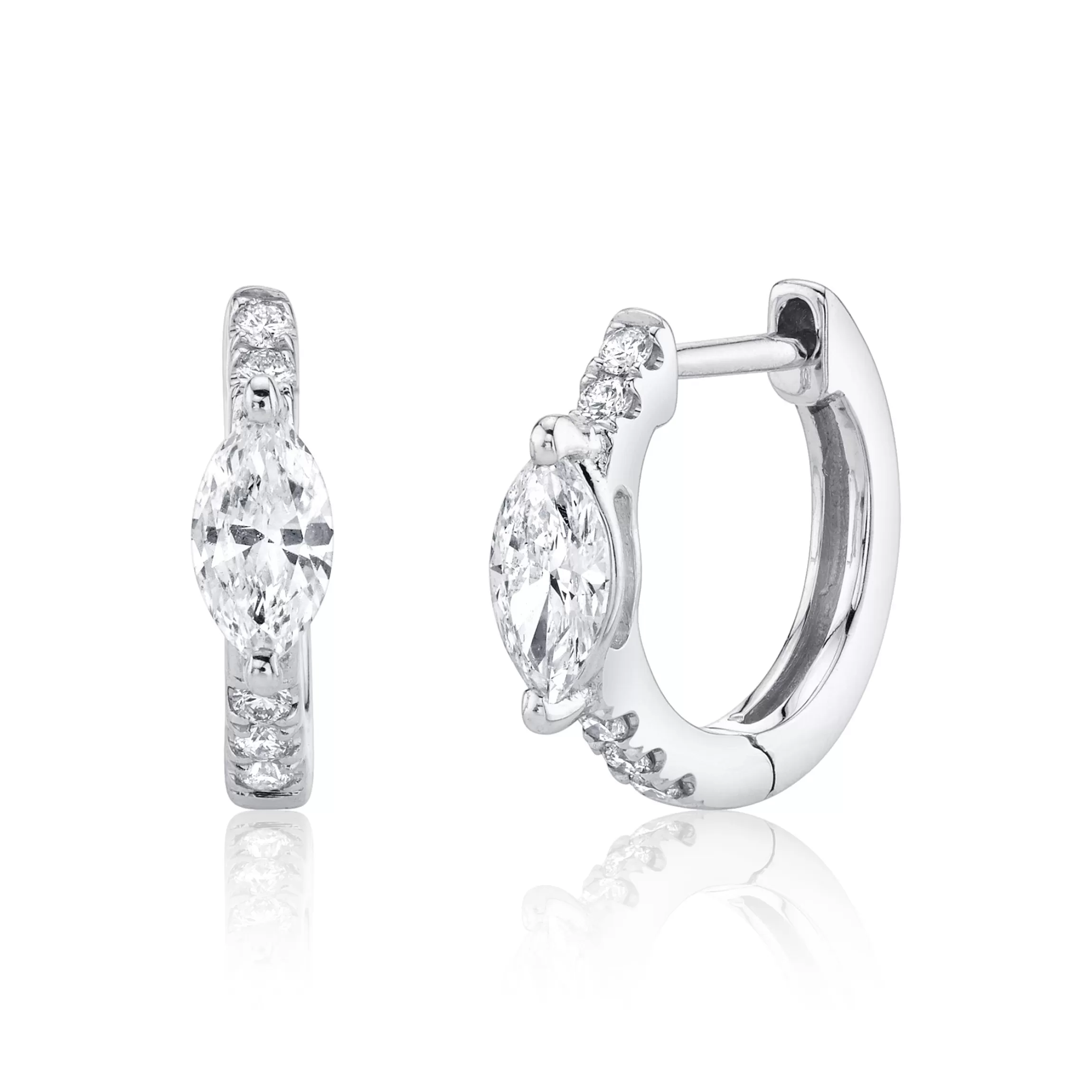 Anita Ko DIAMOND HUGGIES WITH MARQUISE DIAMOND CENTER