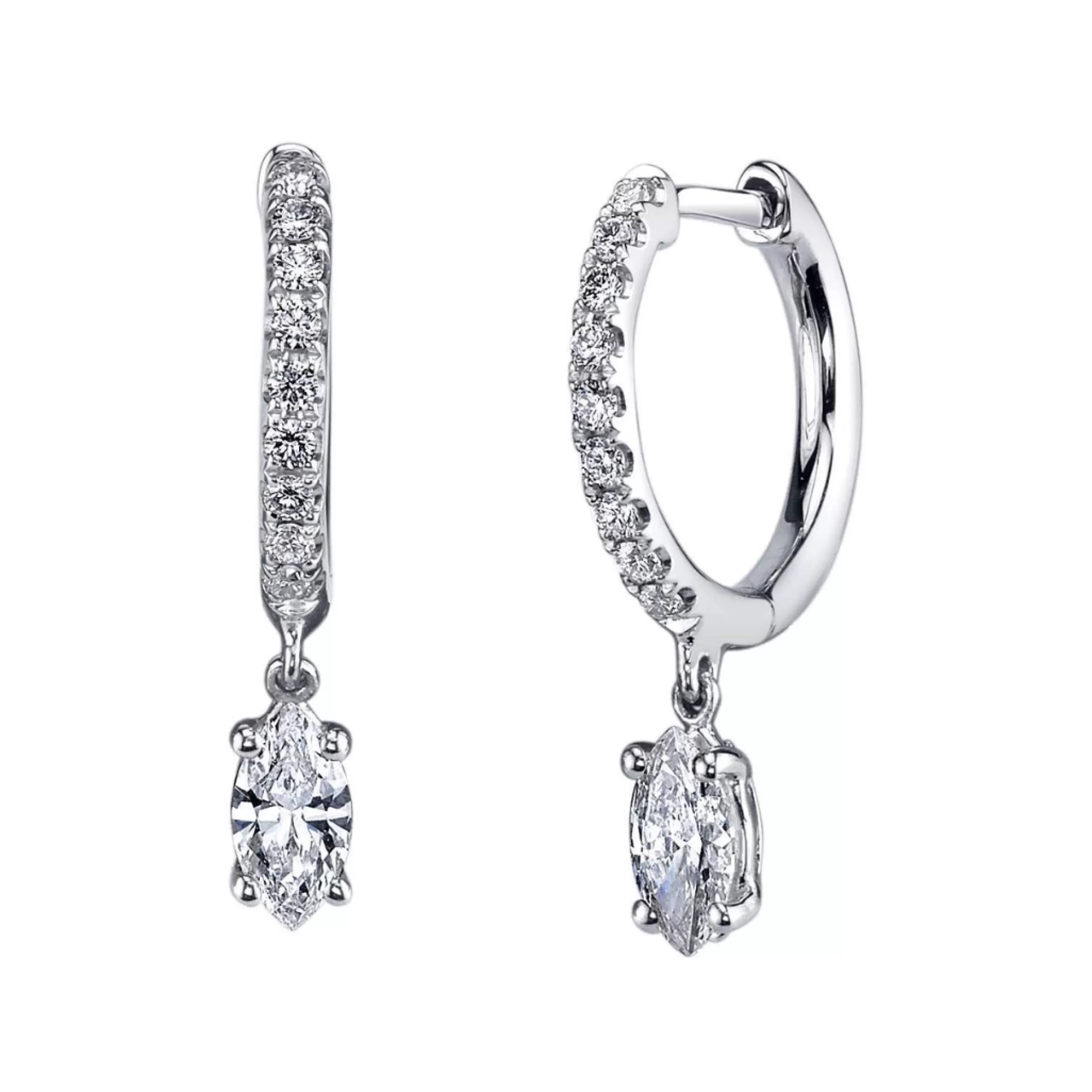 Anita Ko DIAMOND HUGGIES WITH MARQUISE DIAMOND DROP