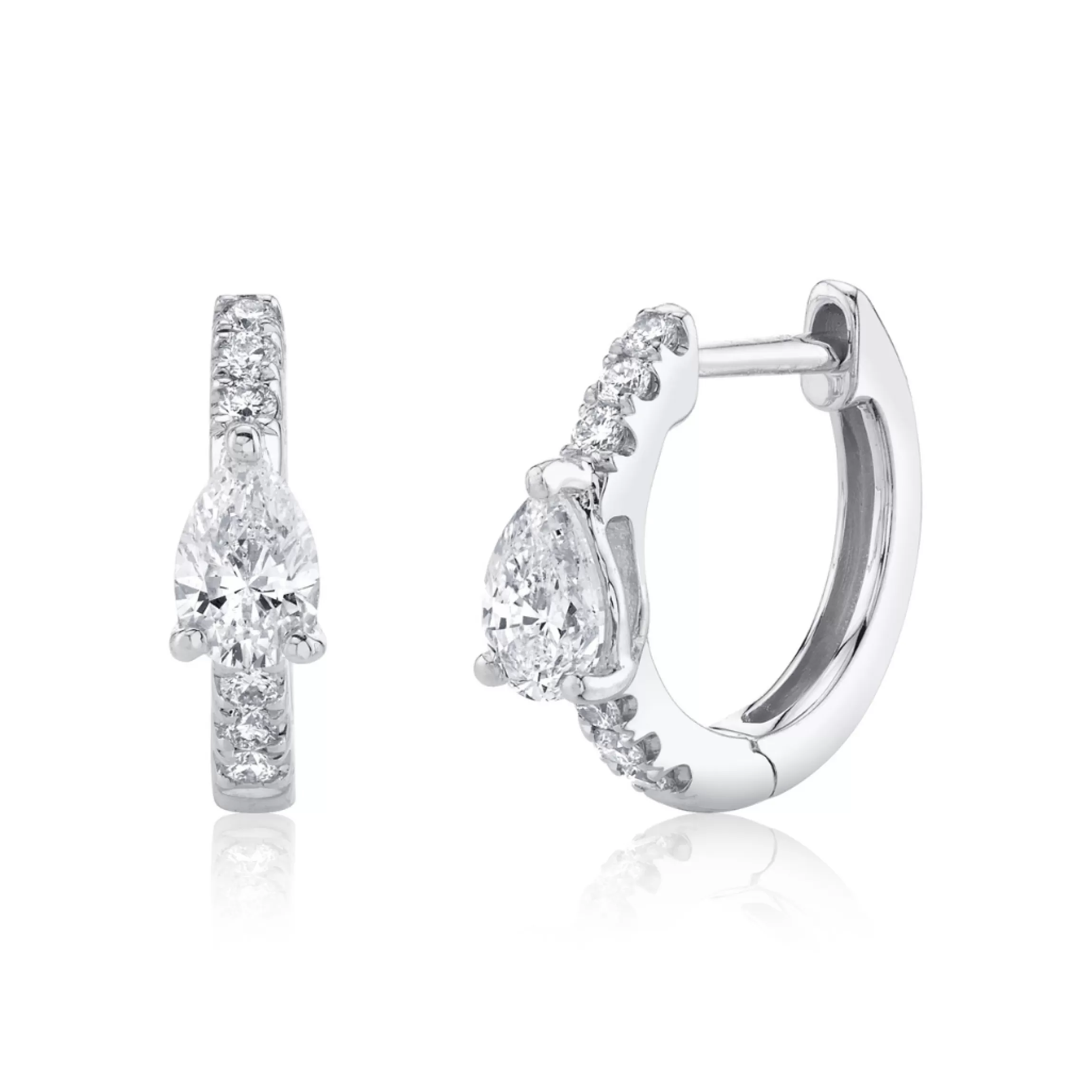 Anita Ko DIAMOND HUGGIES WITH PEAR DIAMOND CENTER