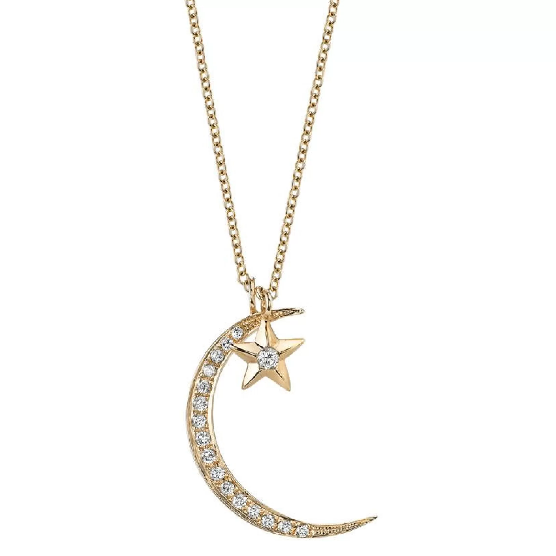 Anita Ko DIAMOND MOON AND STAR NECKLACE