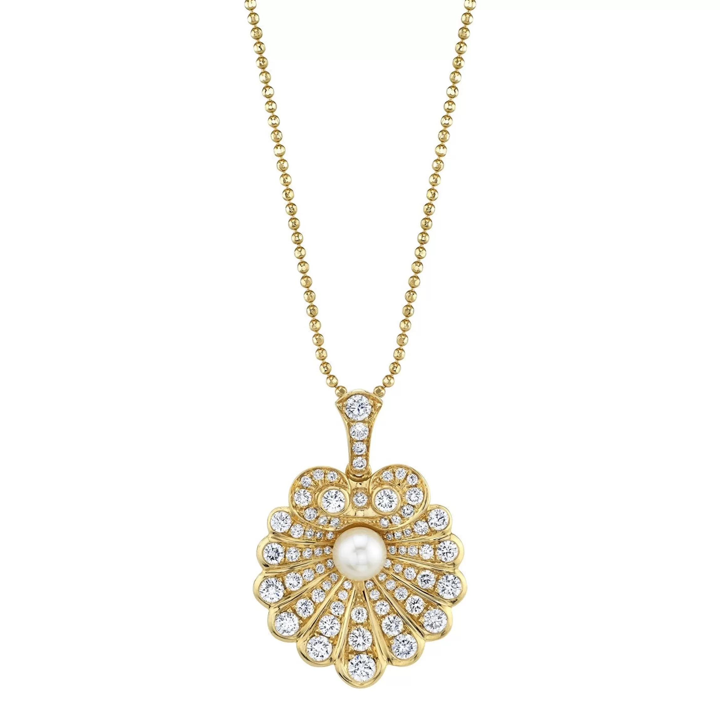 Anita Ko DIAMOND OYSTER AND PEARL NECKLACE