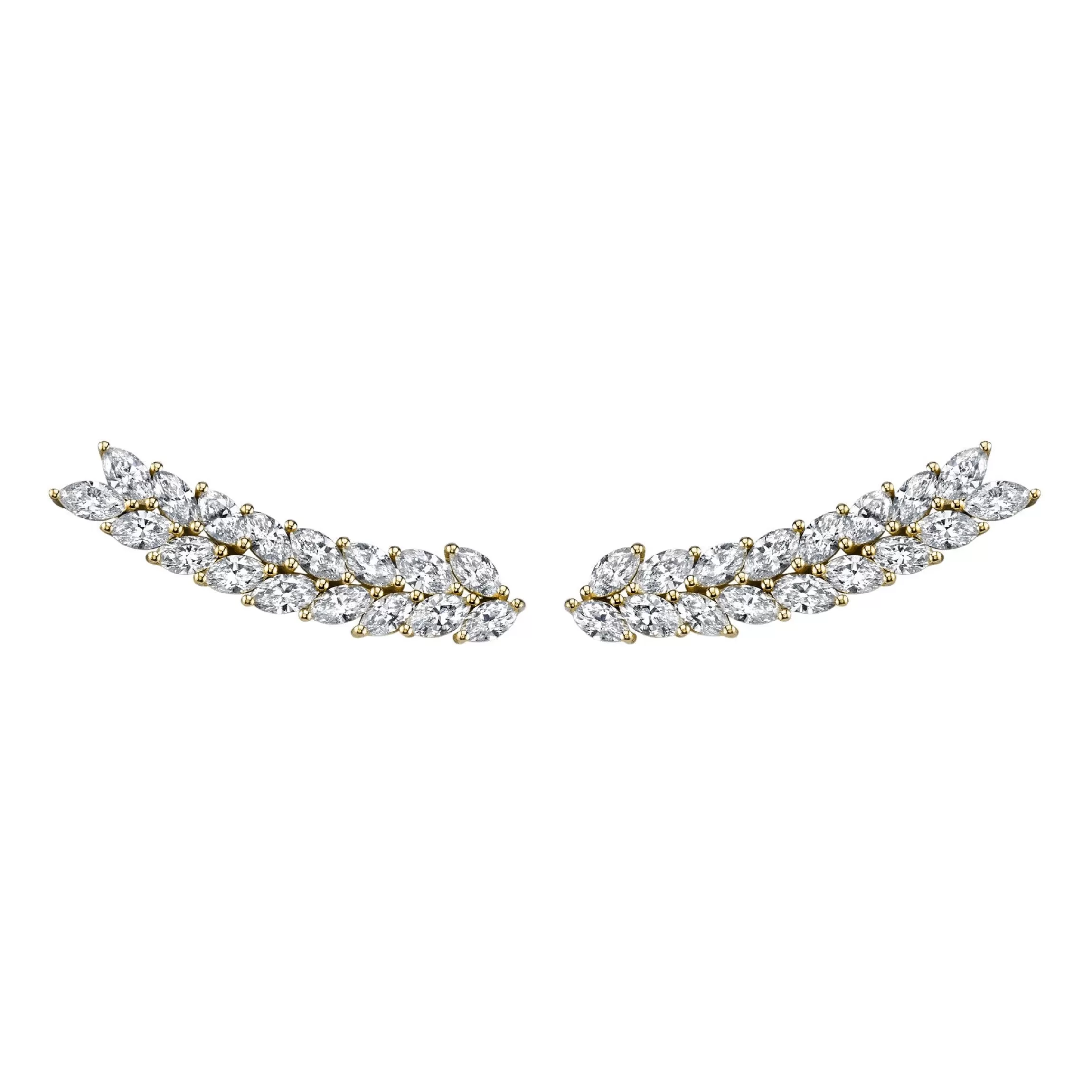 Anita Ko DOUBLE ROW MARQUISE DIAMOND FLOATING EARRINGS