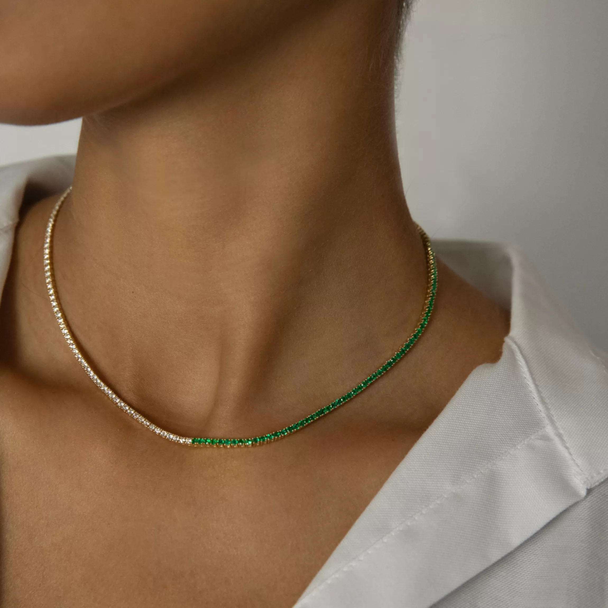 Anita Ko EMERALD AND DIAMOND HEPBURN CHOKER