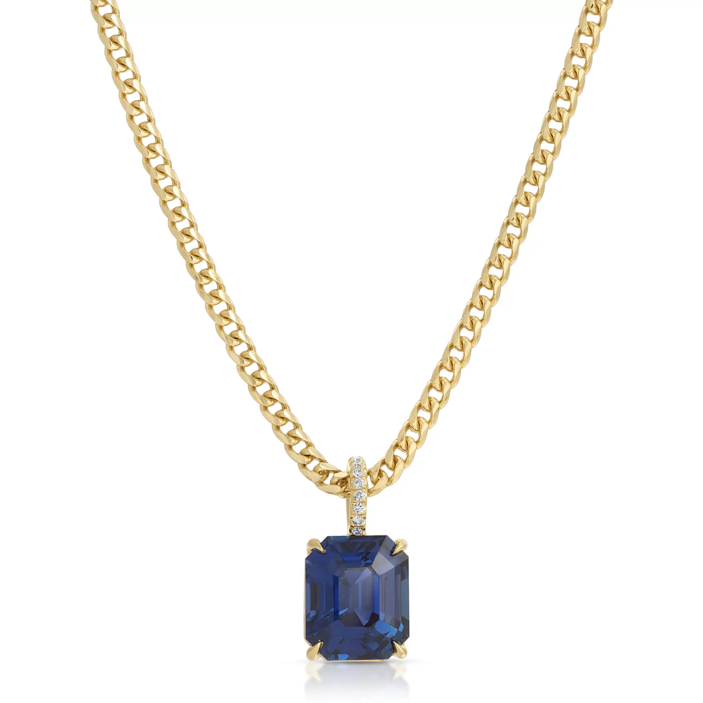 Anita Ko EMERALD CUT BLUE SAPPHIRE PENDANT