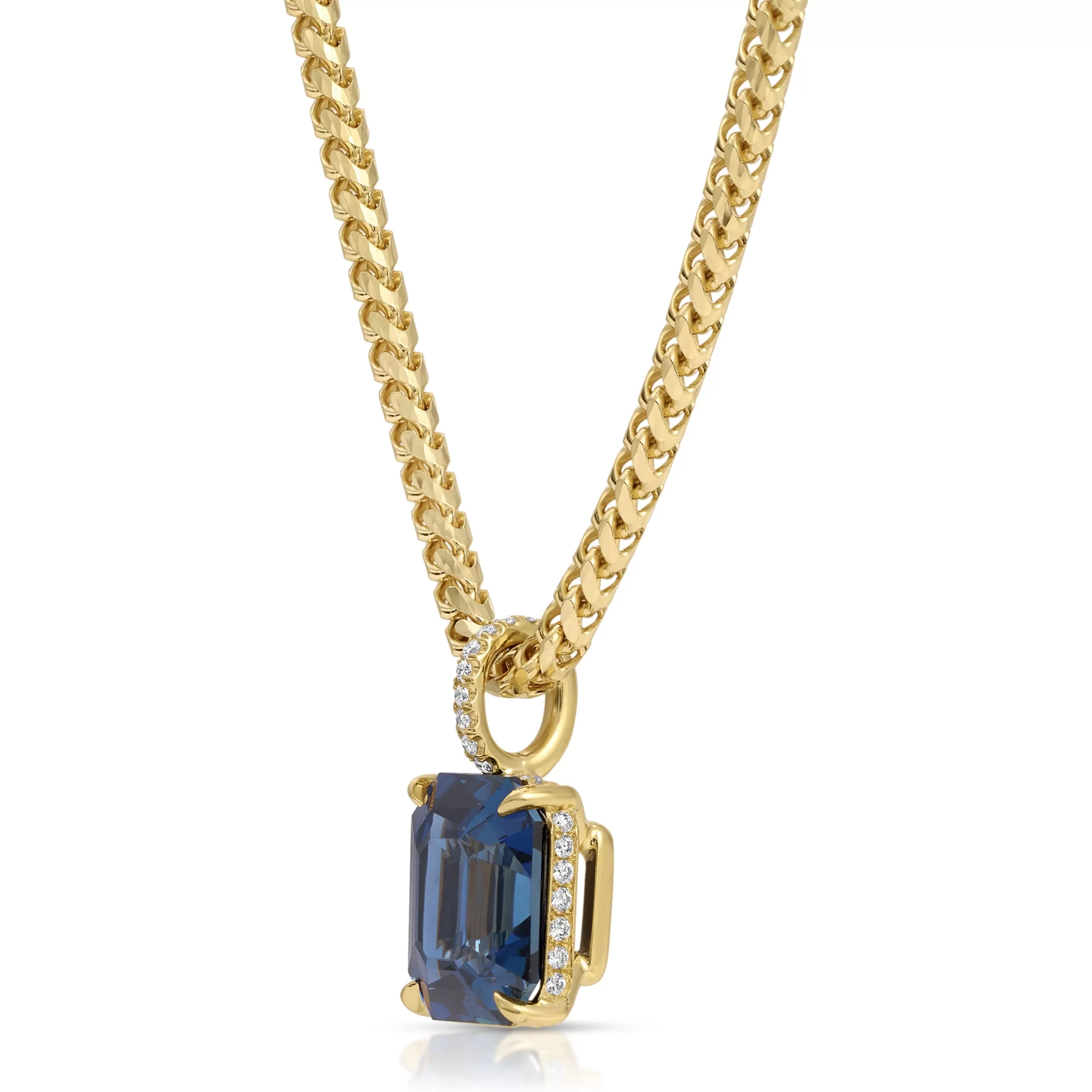 Anita Ko EMERALD CUT BLUE SAPPHIRE PENDANT