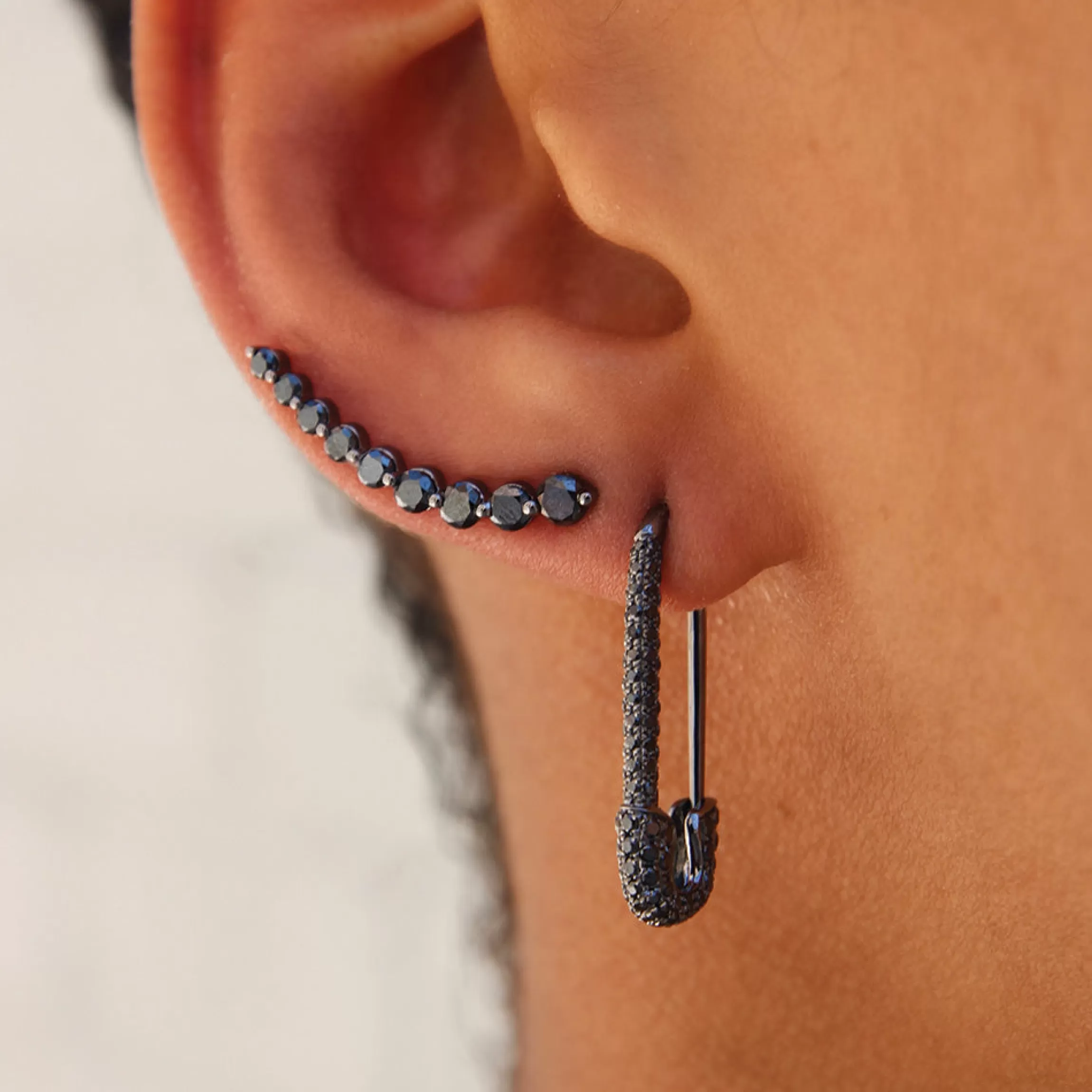 Anita Ko FLOATING BLACK DIAMOND EARRING