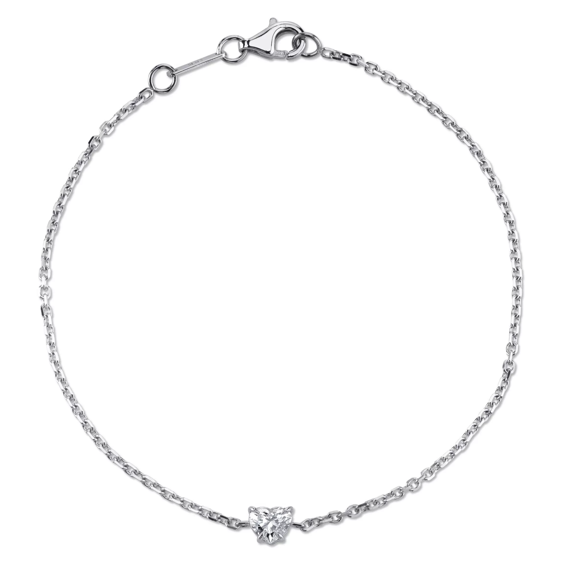 Anita Ko HEART SHAPE DIAMOND CHAIN BRACELET