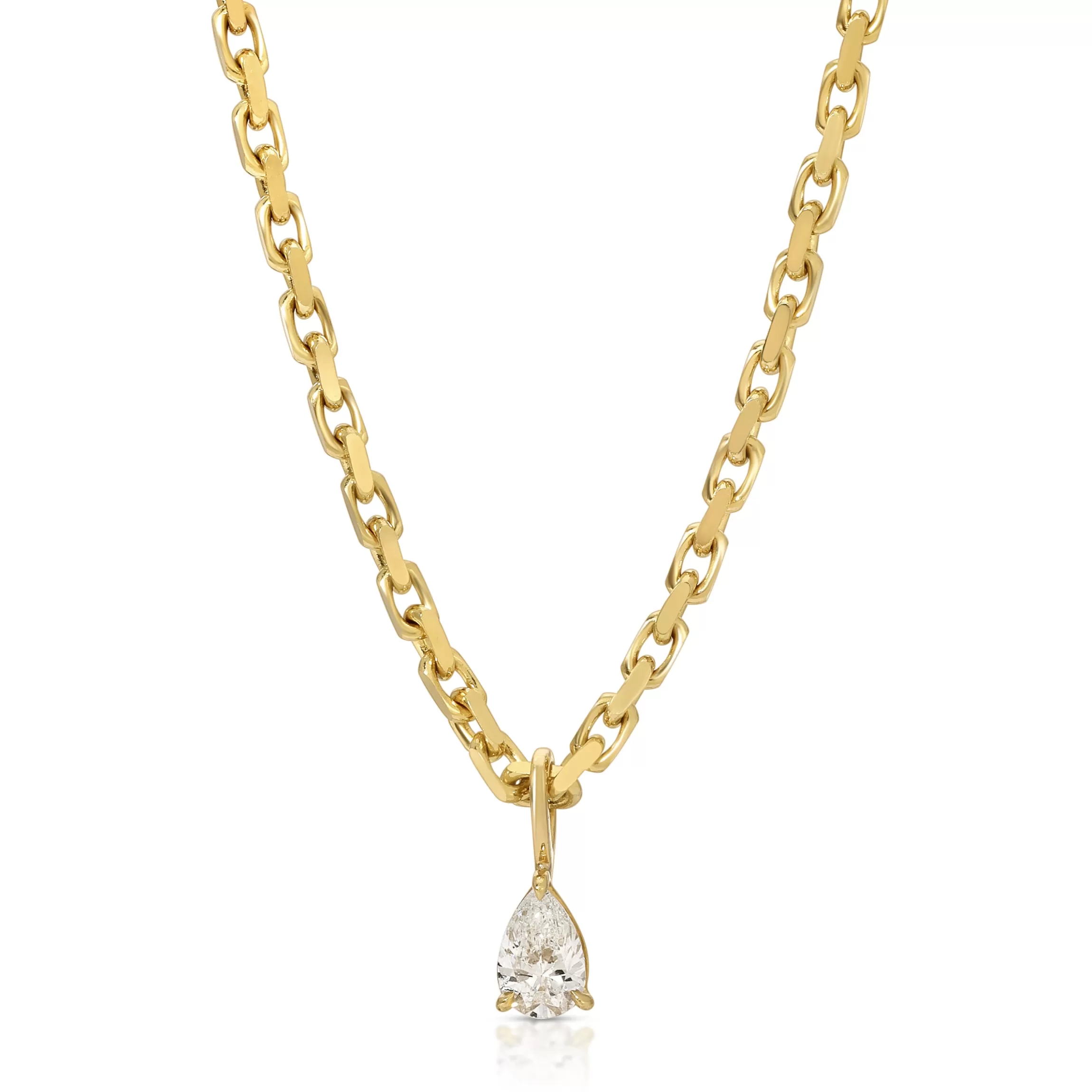 Anita Ko HEAVY CHAIN WITH PEAR DIAMOND PENDANT