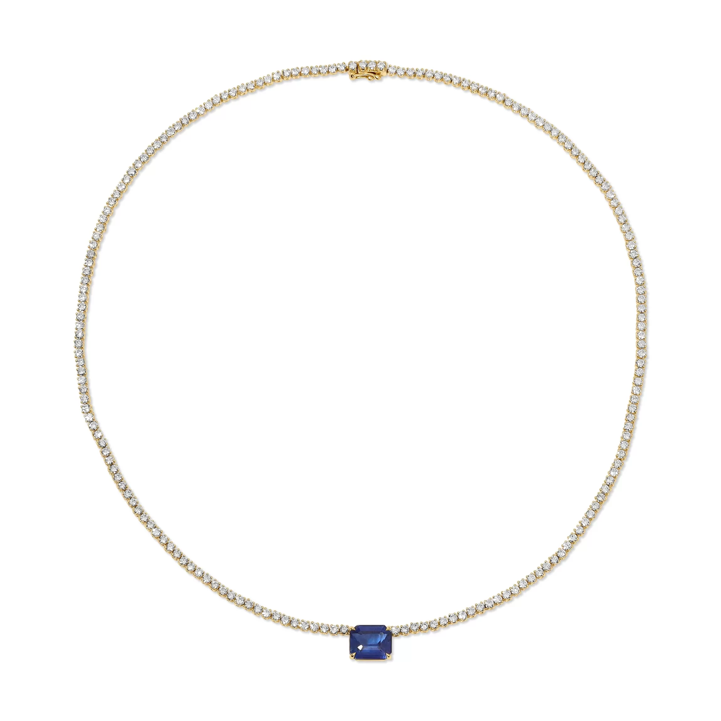 Anita Ko HEPBURN CHOKER WITH EMERALD CUT BLUE SAPPHIRE CENTER