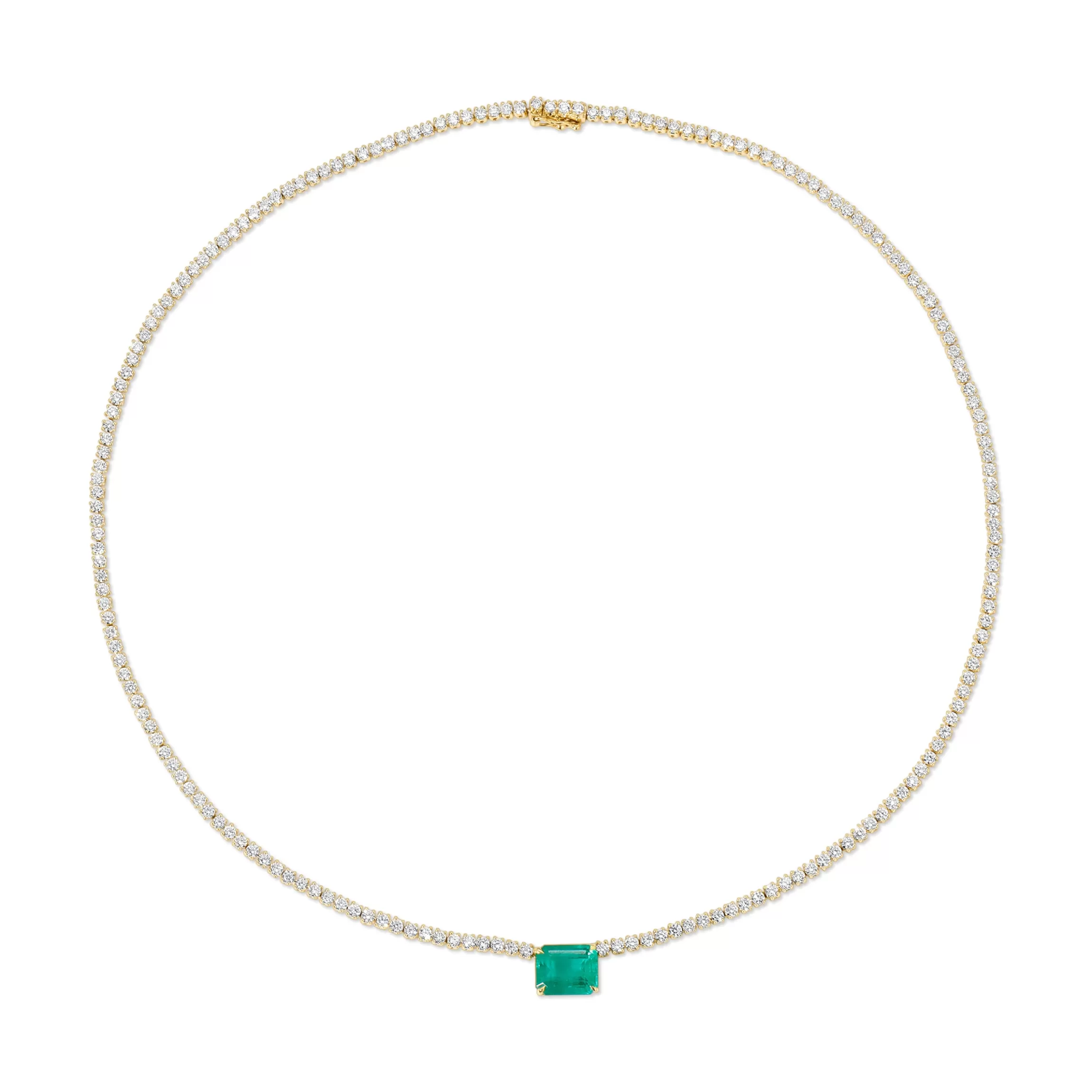 Anita Ko HEPBURN CHOKER WITH EMERALD CUT EMERALD CENTER