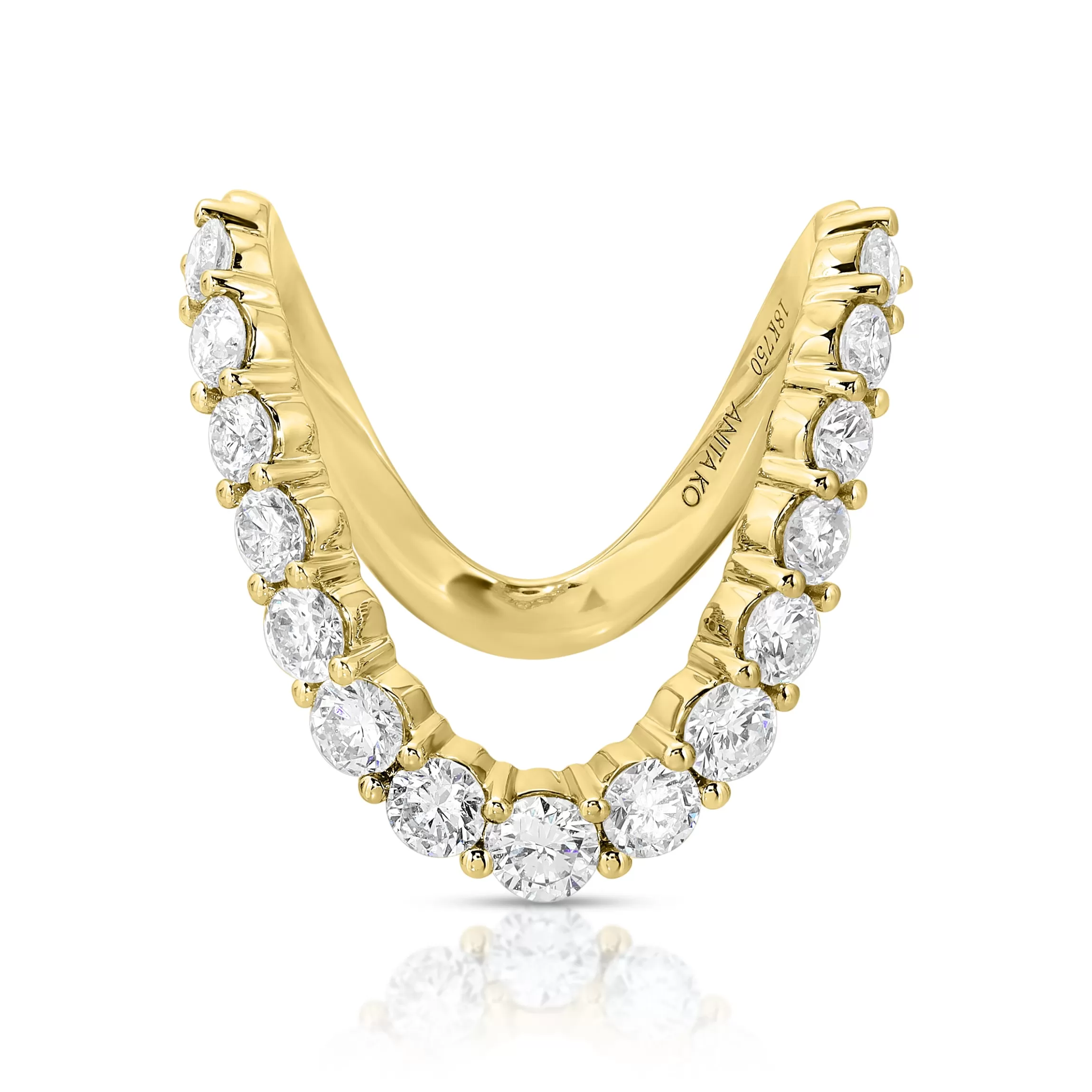 Anita Ko 22K YELLOW GOLD NUGGET WITH FIVE DIAMONDS