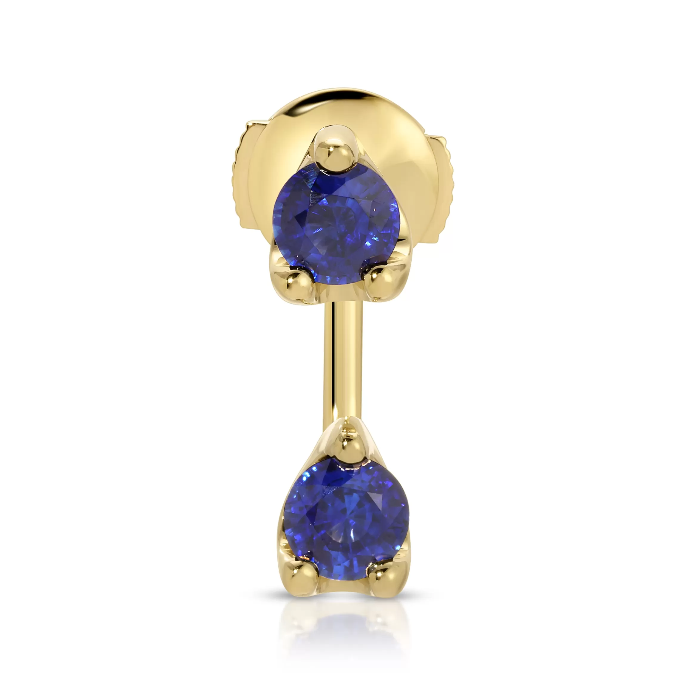 Anita Ko LARGE BLUE SAPPHIRE ROUND ORBIT EARRING