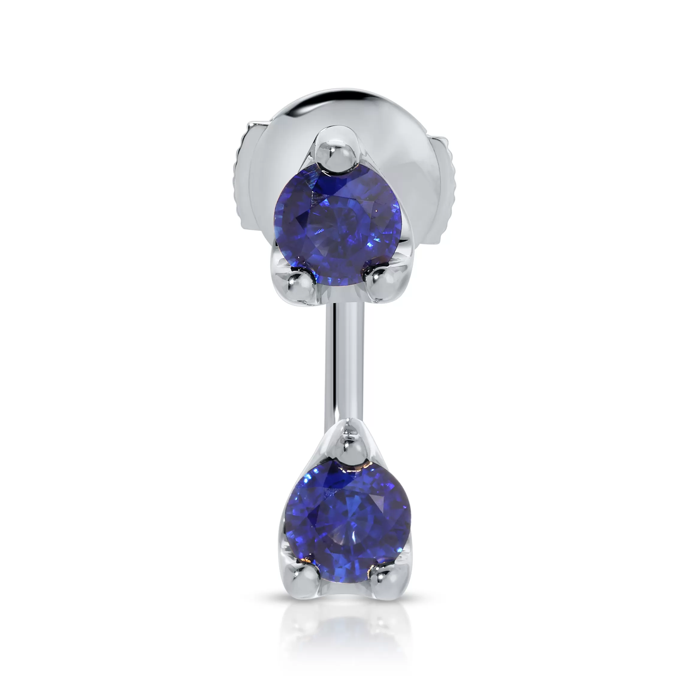 Anita Ko LARGE BLUE SAPPHIRE ROUND ORBIT EARRING