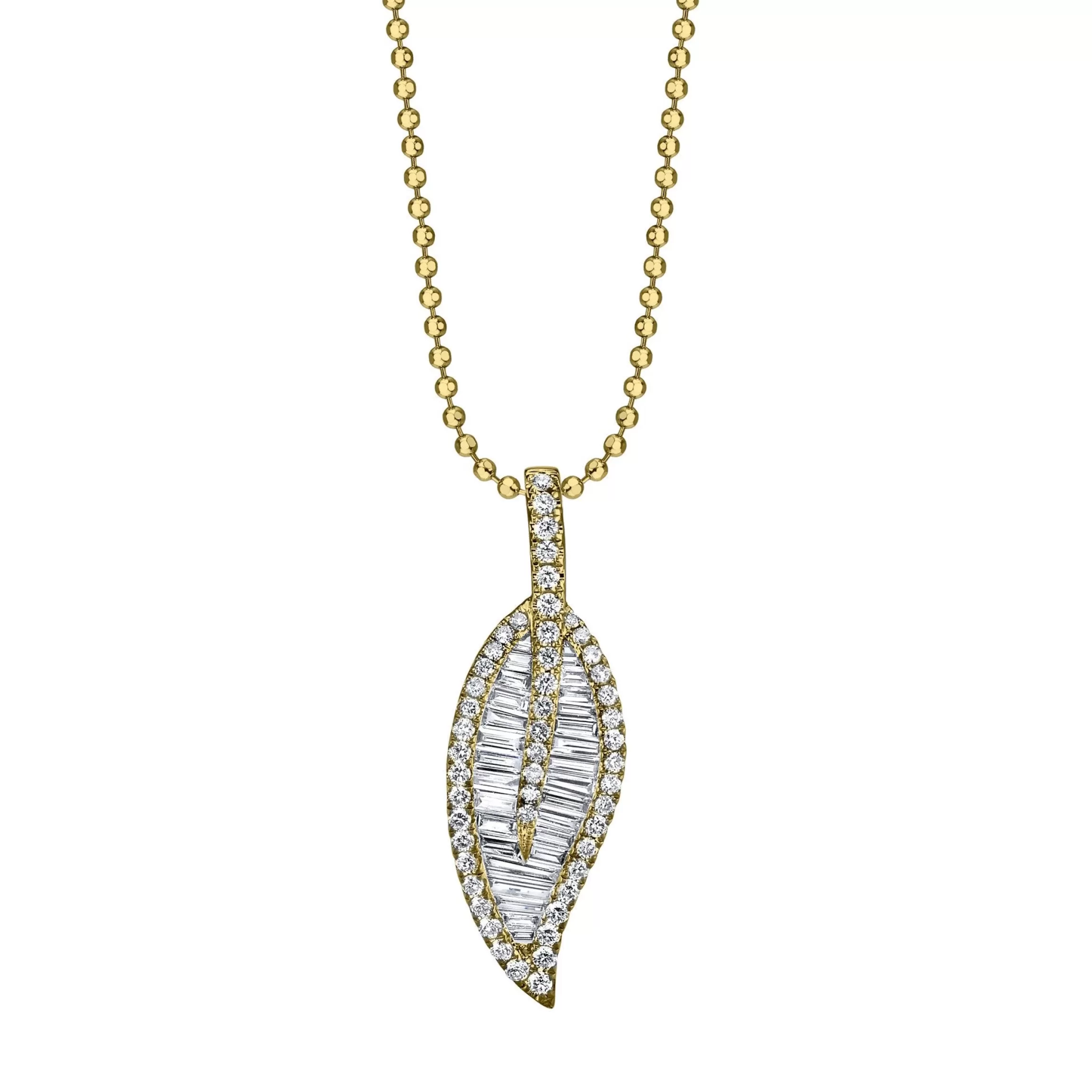 Anita Ko LARGE LEAF DIAMOND NECKLACE