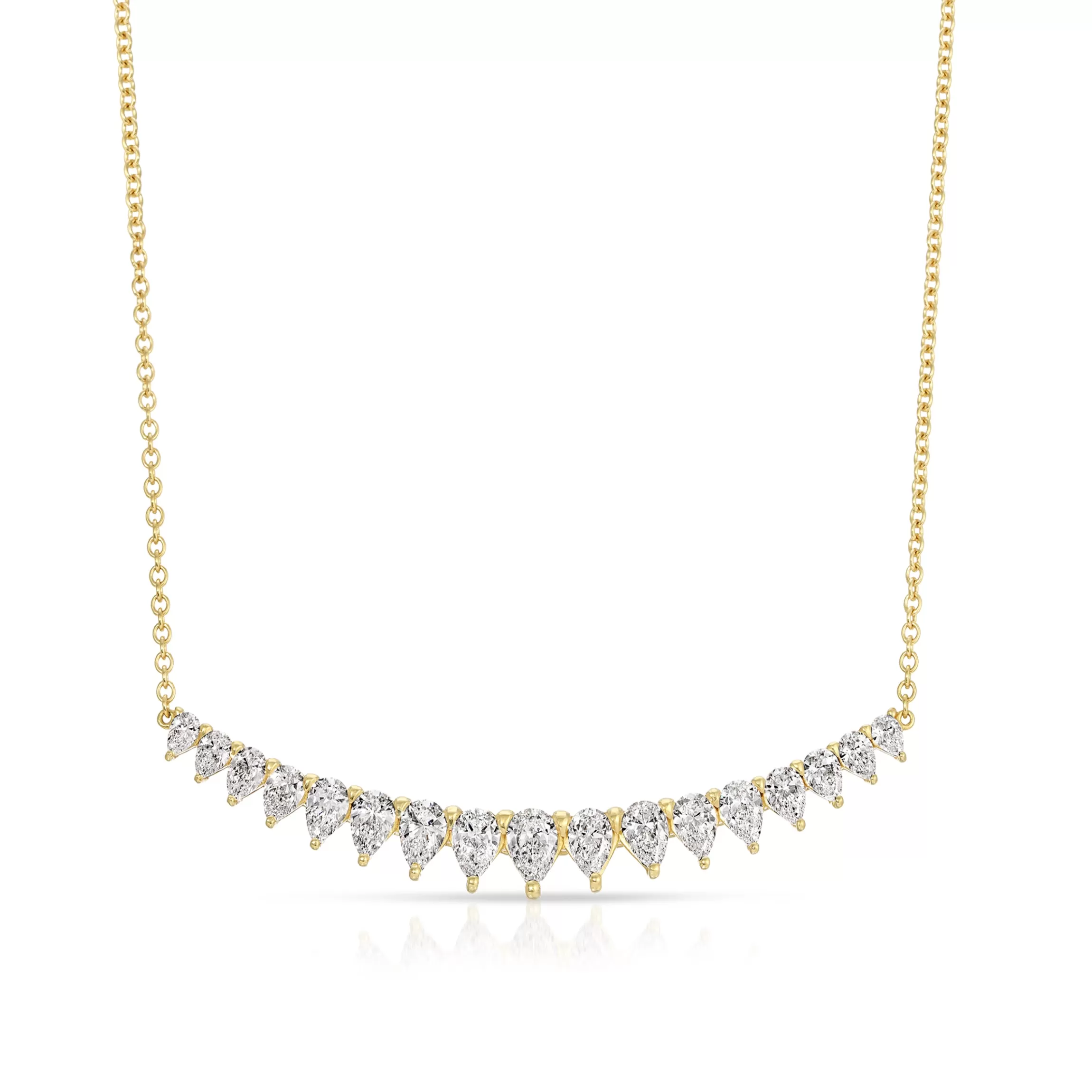 Anita Ko LARGE PEAR DIAMOND CRESCENT NECKLACE