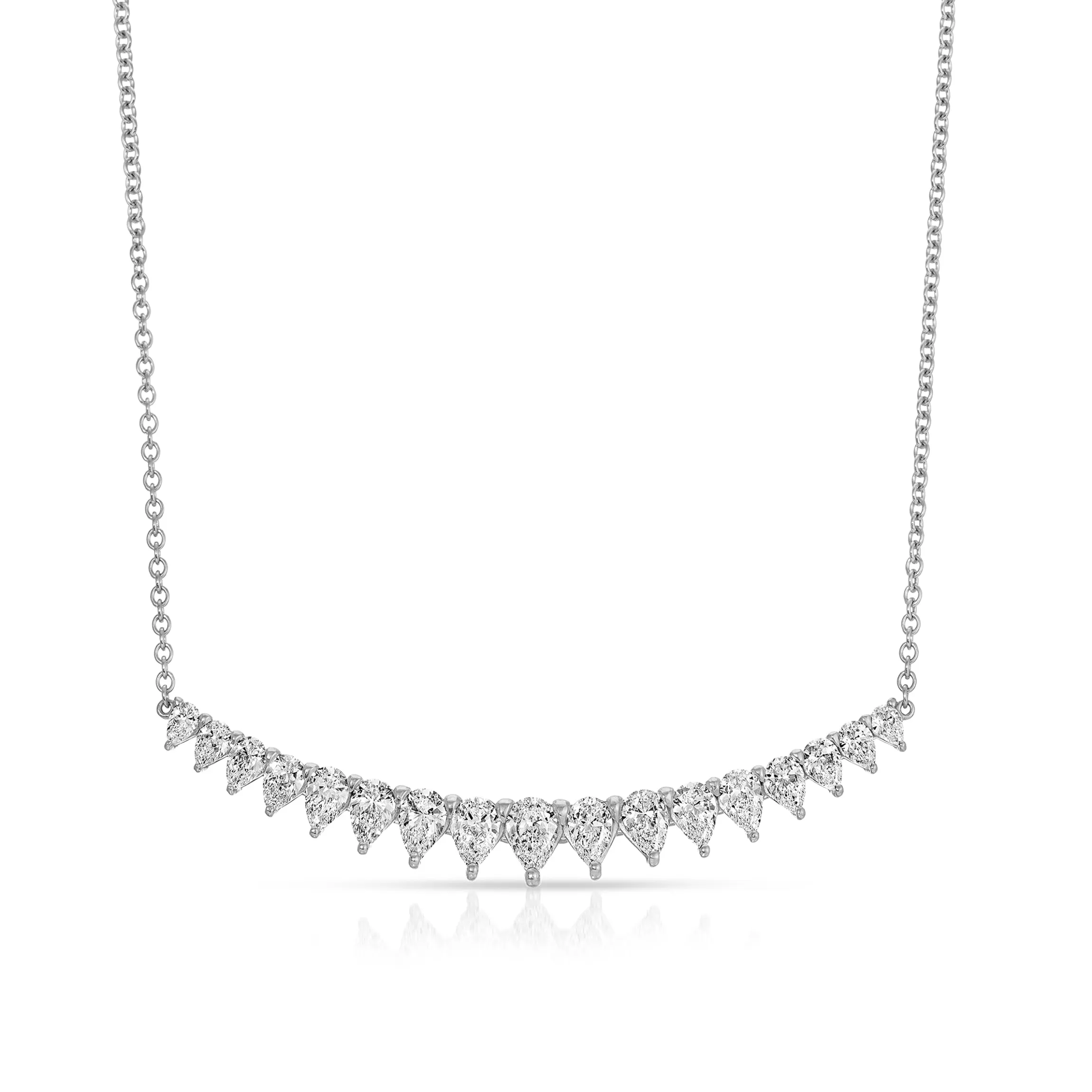 Anita Ko LARGE PEAR DIAMOND CRESCENT NECKLACE