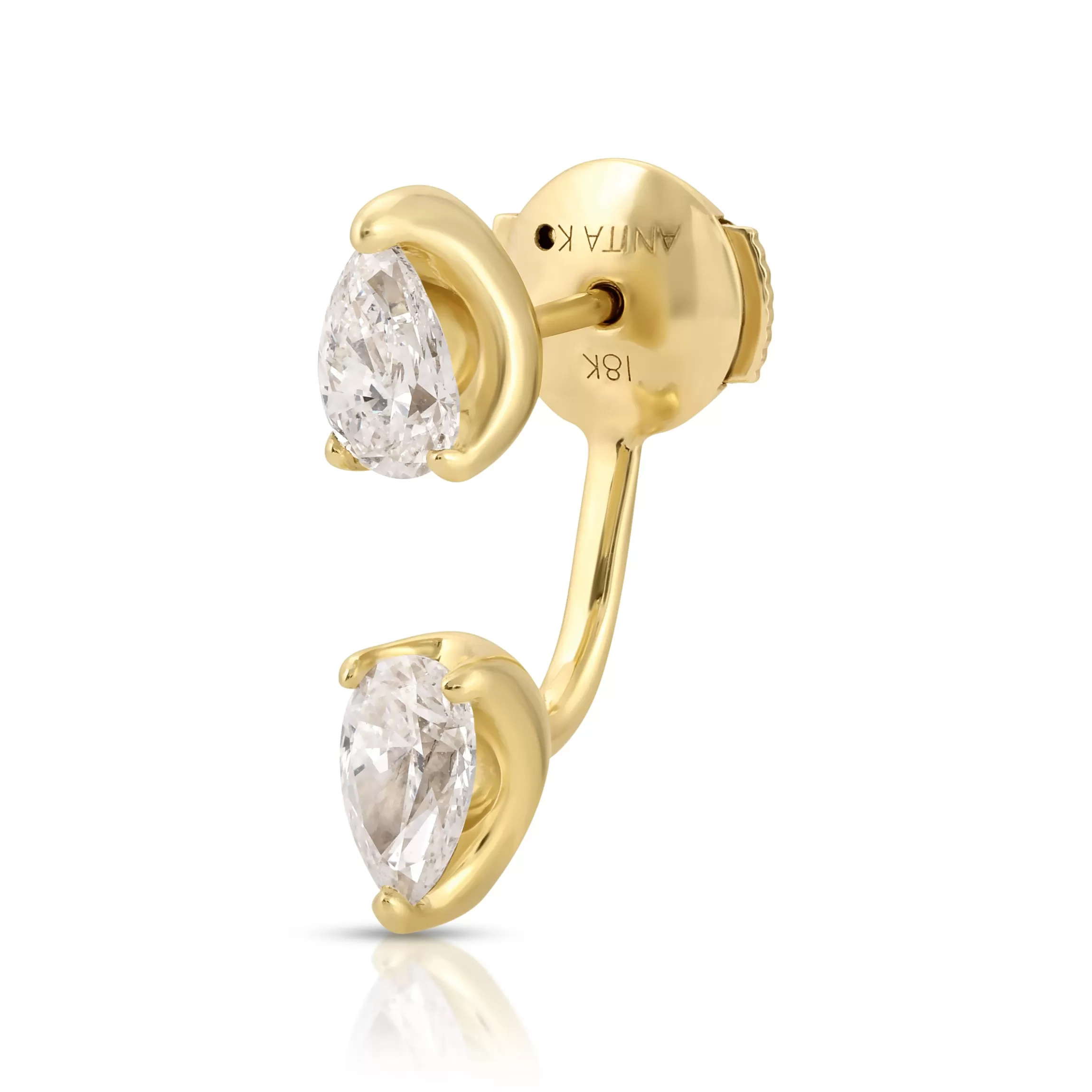 Anita Ko LARGE PEAR DIAMOND ORBIT EARRING