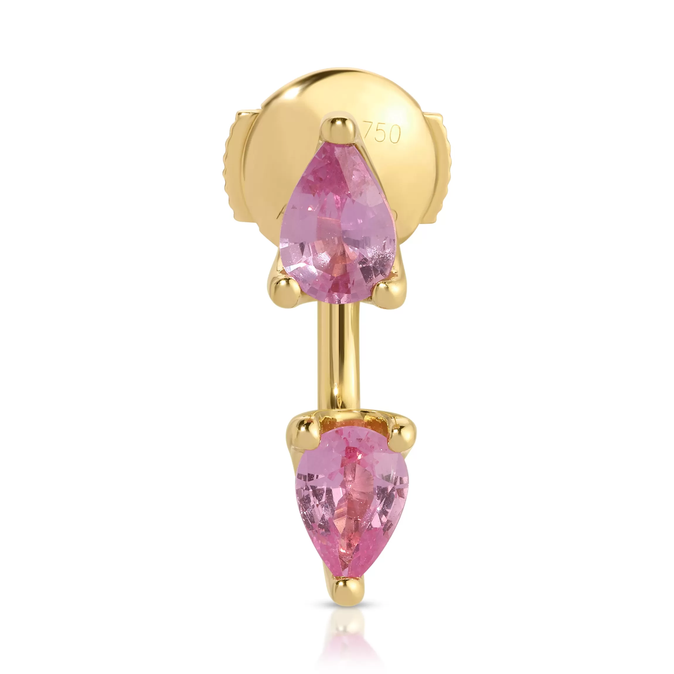 Anita Ko LARGE PINK SAPPHIRE PEAR ORBIT EARRING