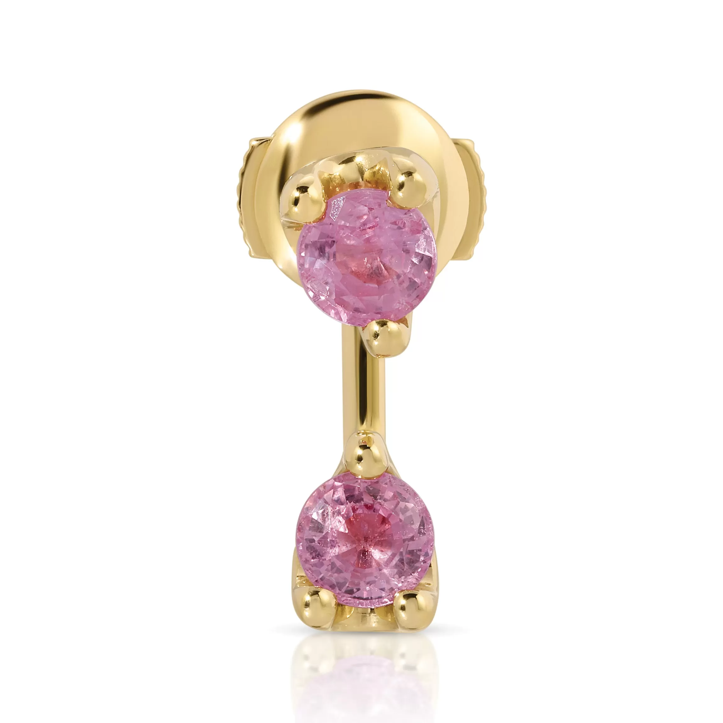 Anita Ko LARGE ROUND PINK SAPPHIRE ORBIT EARRING