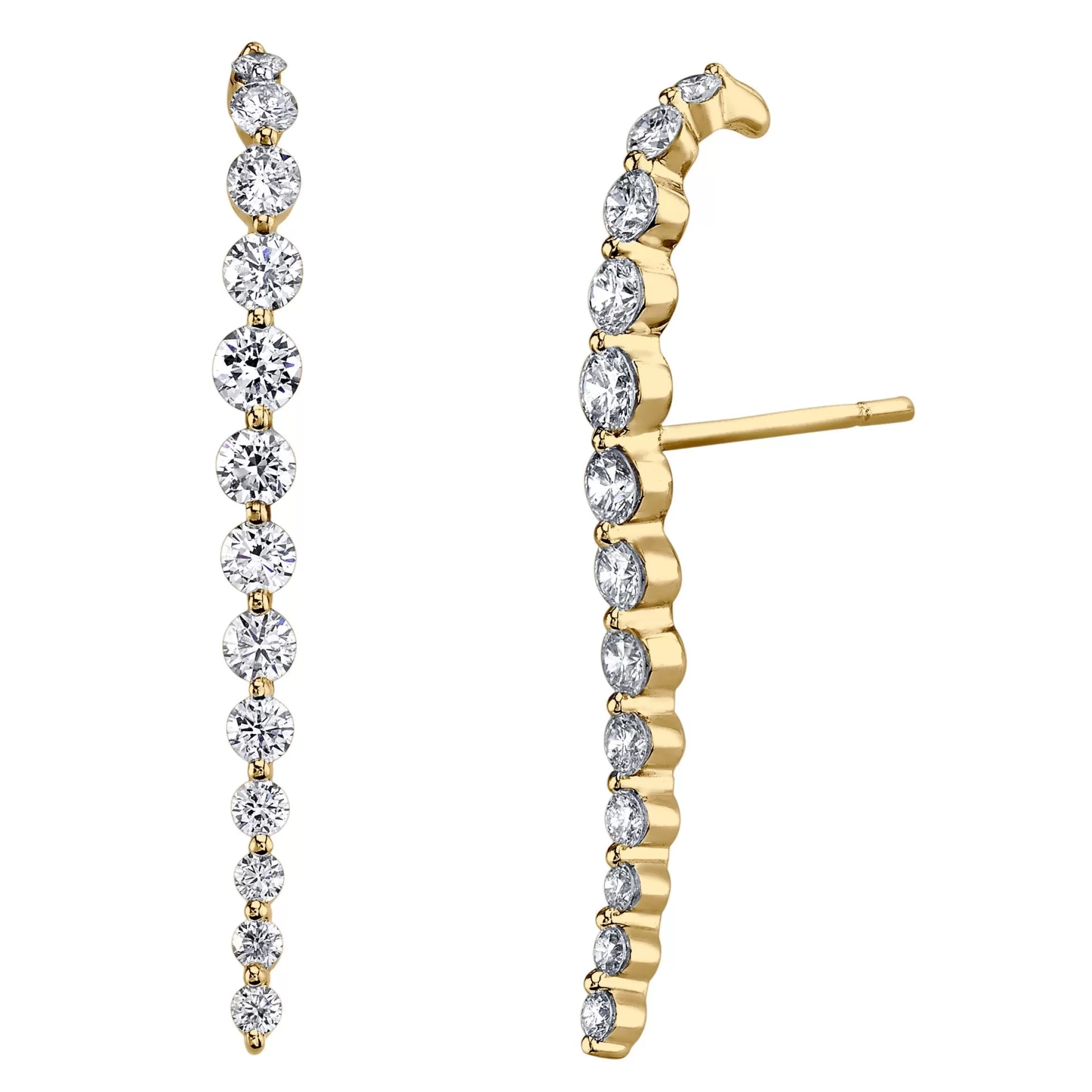 Anita Ko LONG DIAMOND CASCADE EARRINGS