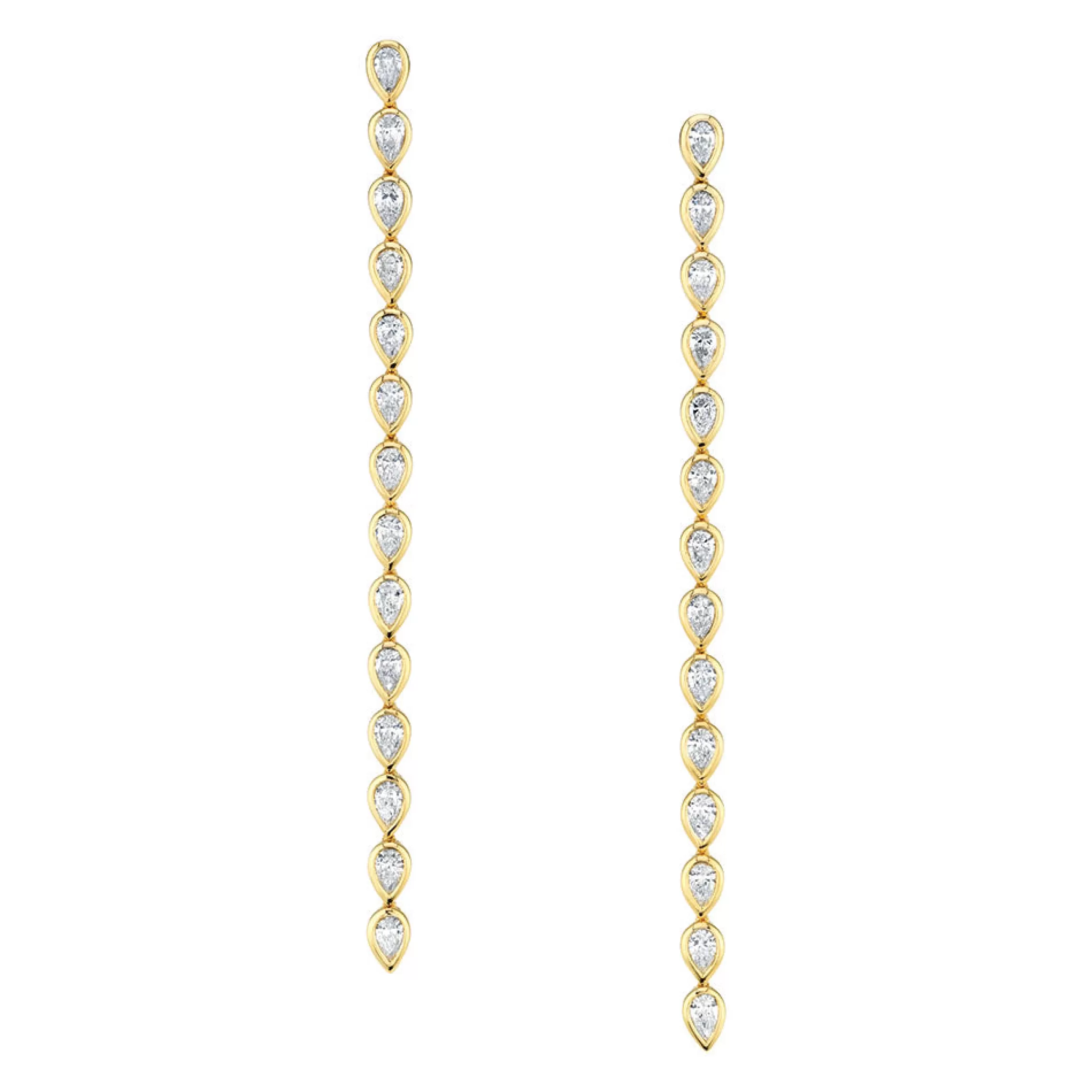 Anita Ko LONG PEAR DIAMOND BEZEL DROP EARRINGS