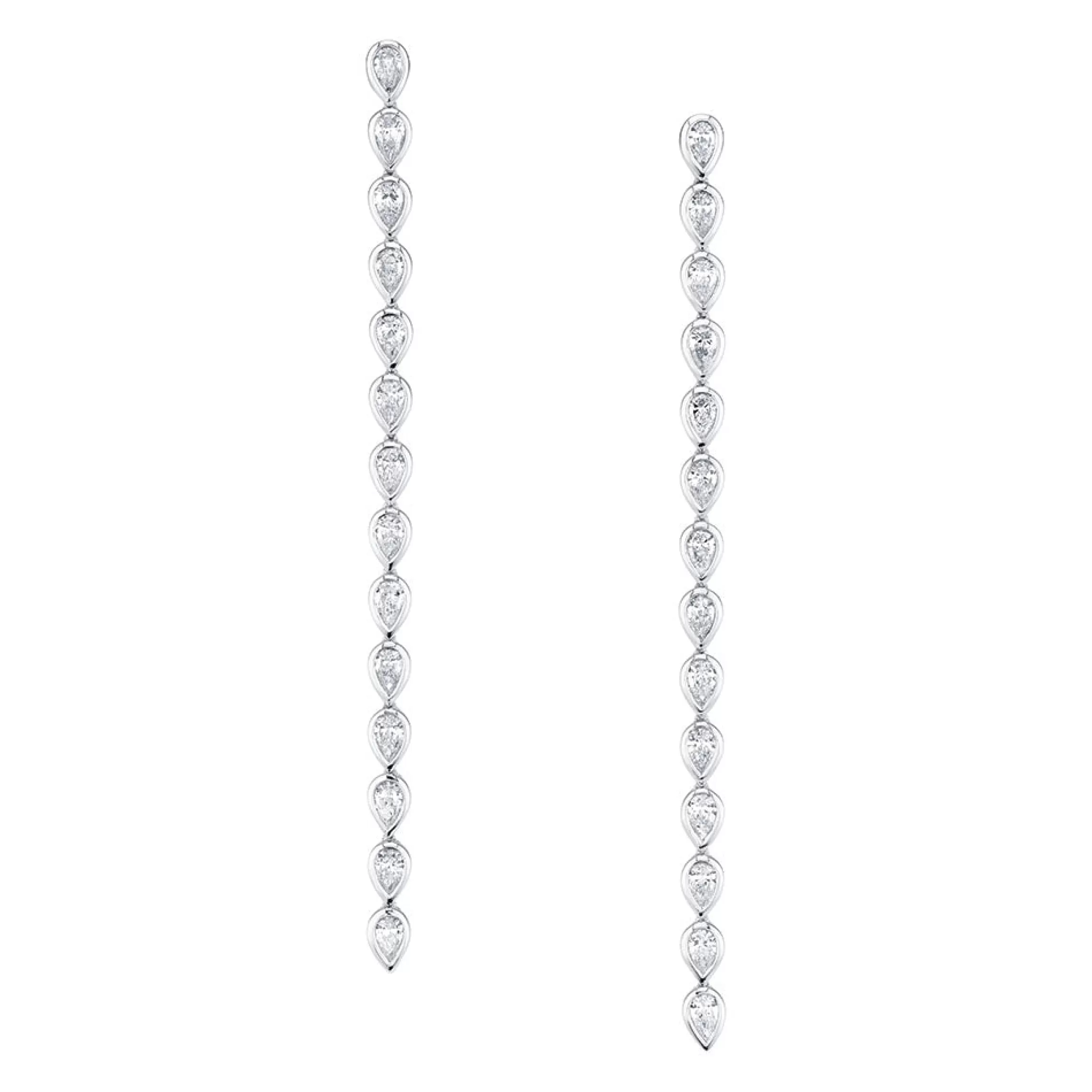 Anita Ko LONG PEAR DIAMOND BEZEL DROP EARRINGS