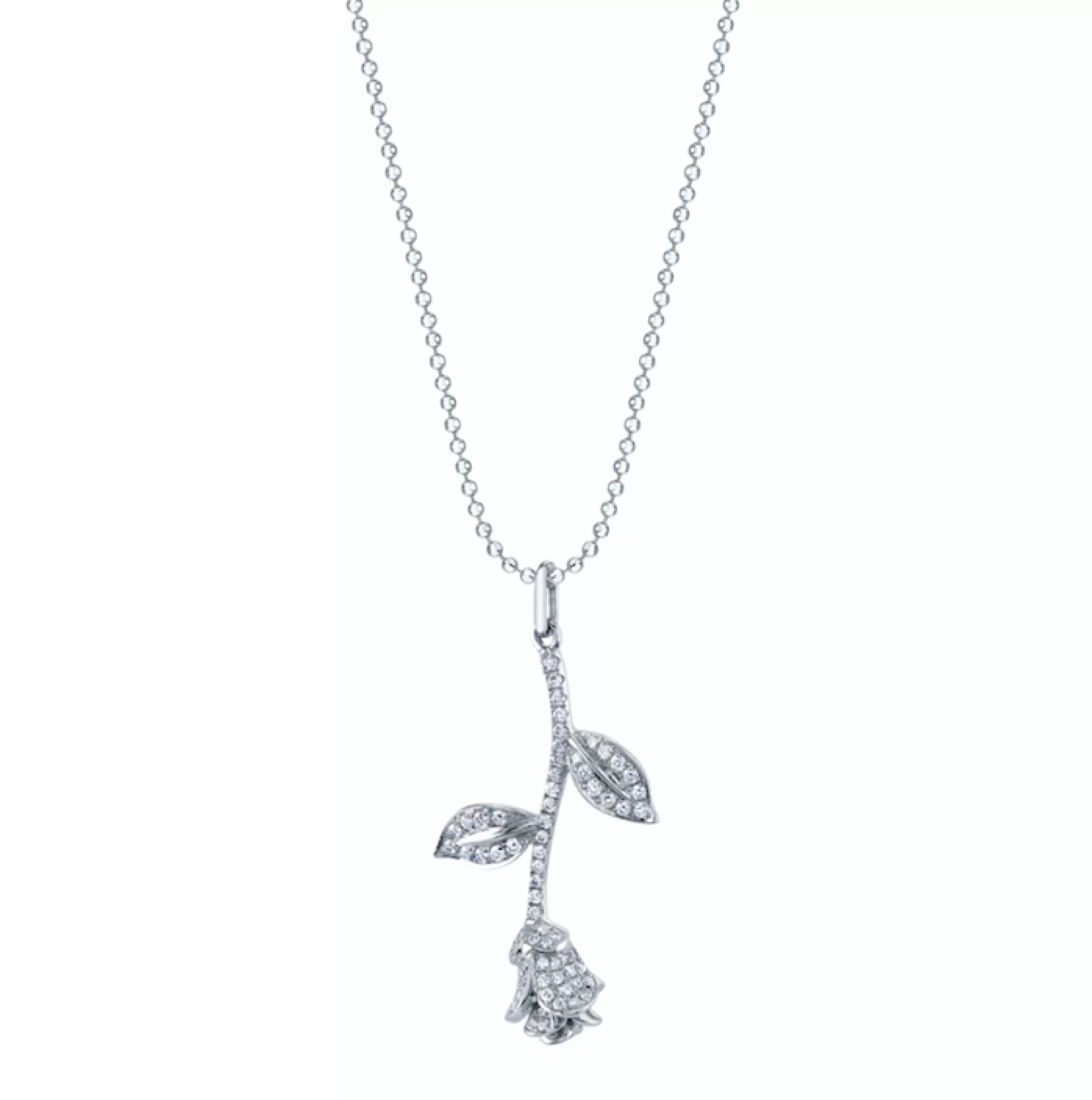 Anita Ko LONG STEM ROSE DIAMOND NECKLACE