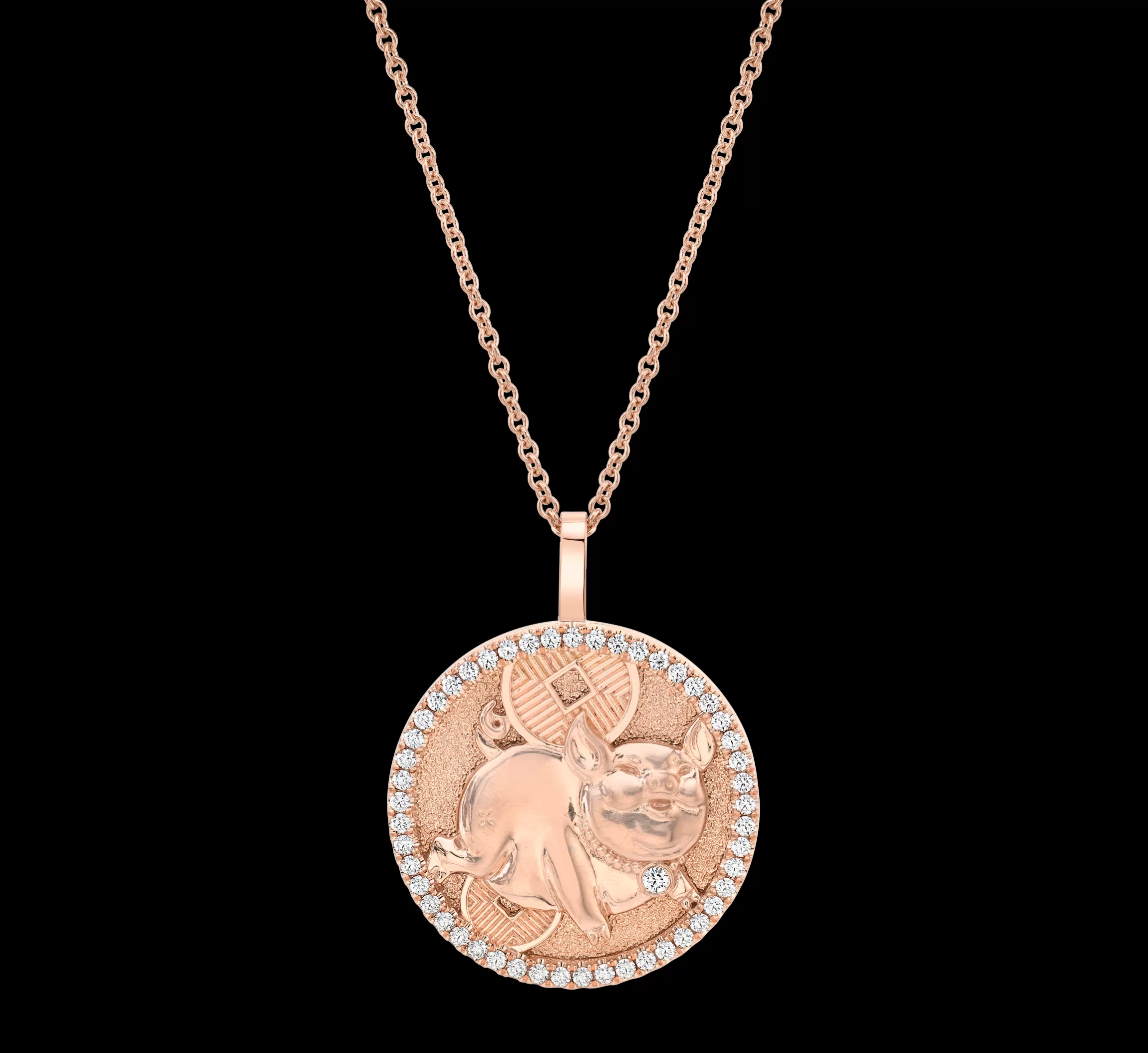 Homme Anita Ko LUCKY DIAMOND PIG TALISMAN